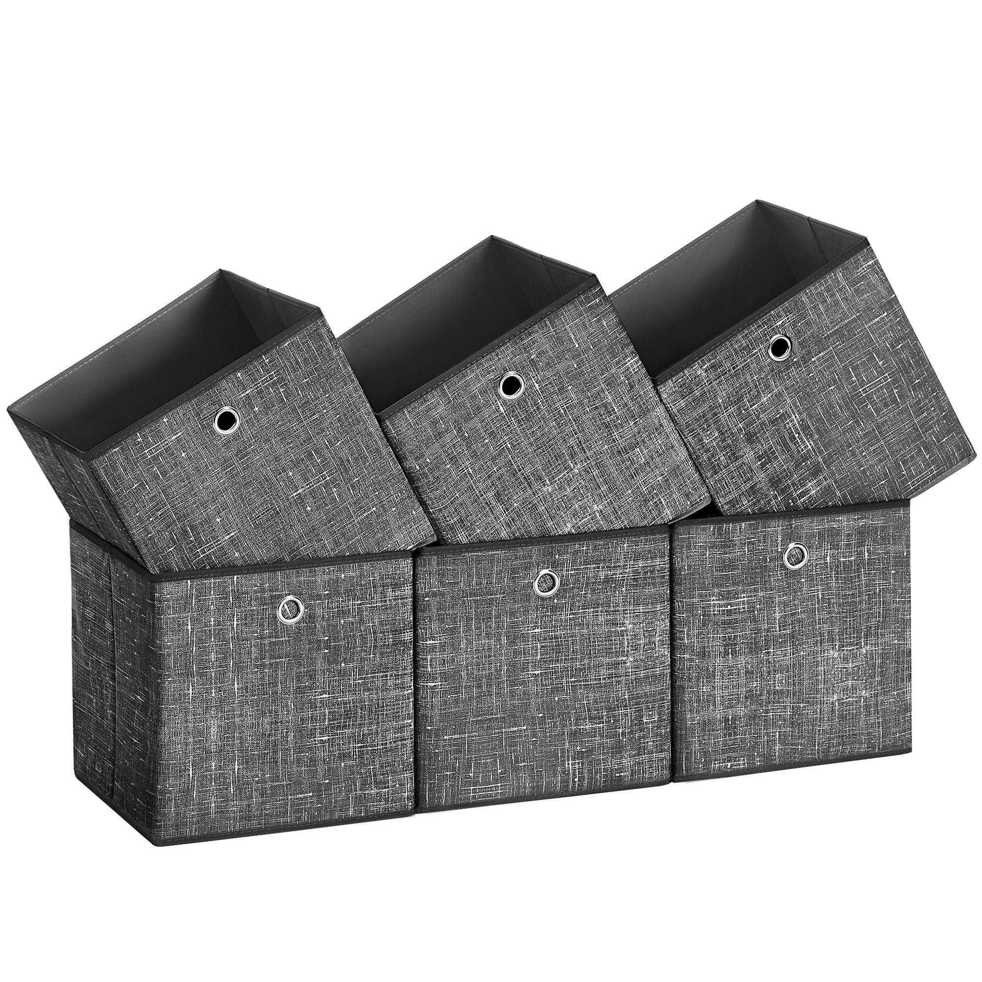 SONGMICS Aufbewahrungsbox Aufbewahrungsboxen, stoff, Ordnungsboxen, Organizer (Aufbewahrung, für Würfelregal, mit Griff), 6er Set, Faltbox, 30x30x30 cm