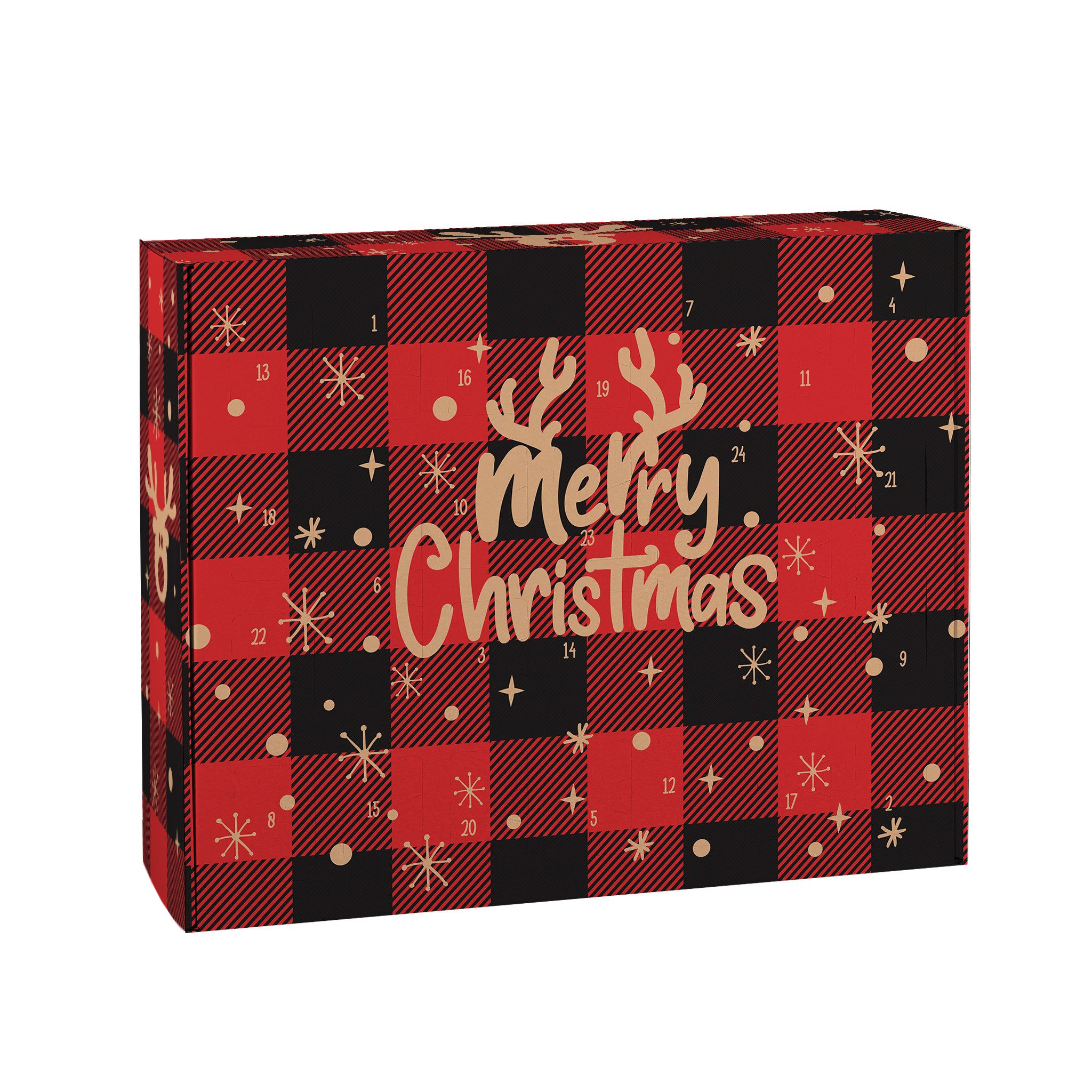 Herz & Heim befüllbarer Adventskalender mit festlichen Motiven zu Weihnachten - DIY Adventskalender, zum selbst Befüllen, aus stabiler Pappe