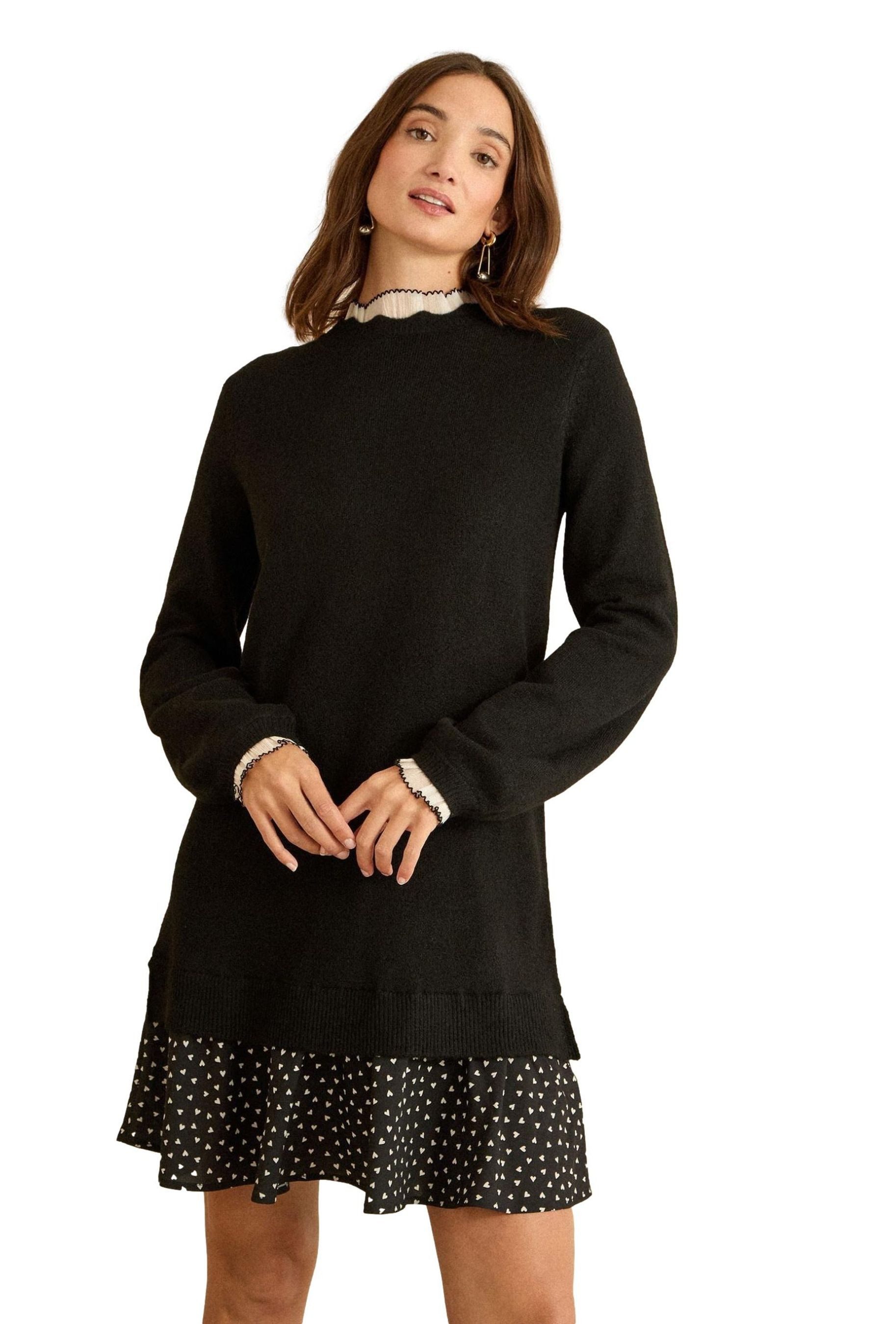 Love & Roses Minikleid Love & Roses Strick-Minikleid mit Webrock, Regular ( günstig online kaufen