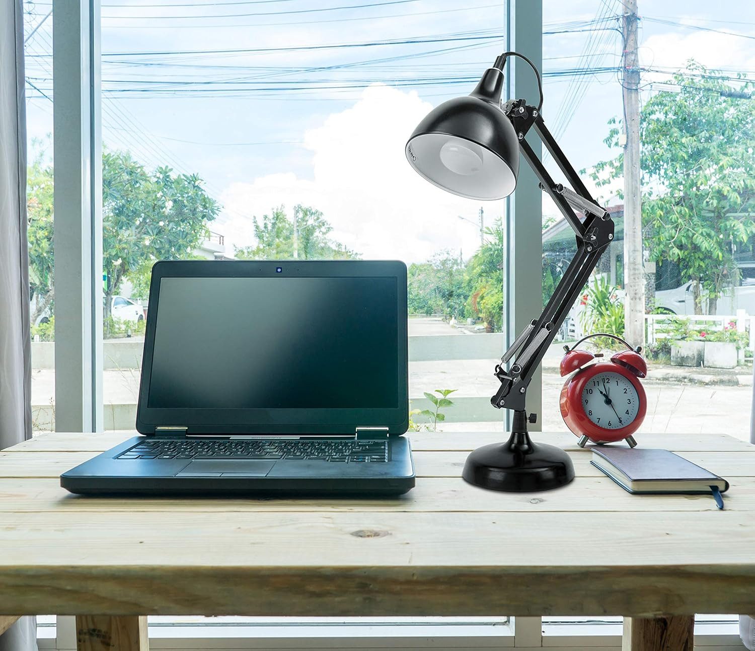 BRUBAKER Schreibtischlampe Tischlampe mit höhenverstellbarem Gelenk-Arm - Schwarz, ohne Leuchtmittel, Klassische Schreibtischlampe - Leselampe - Nachttischlampe – Bild 3 von 4