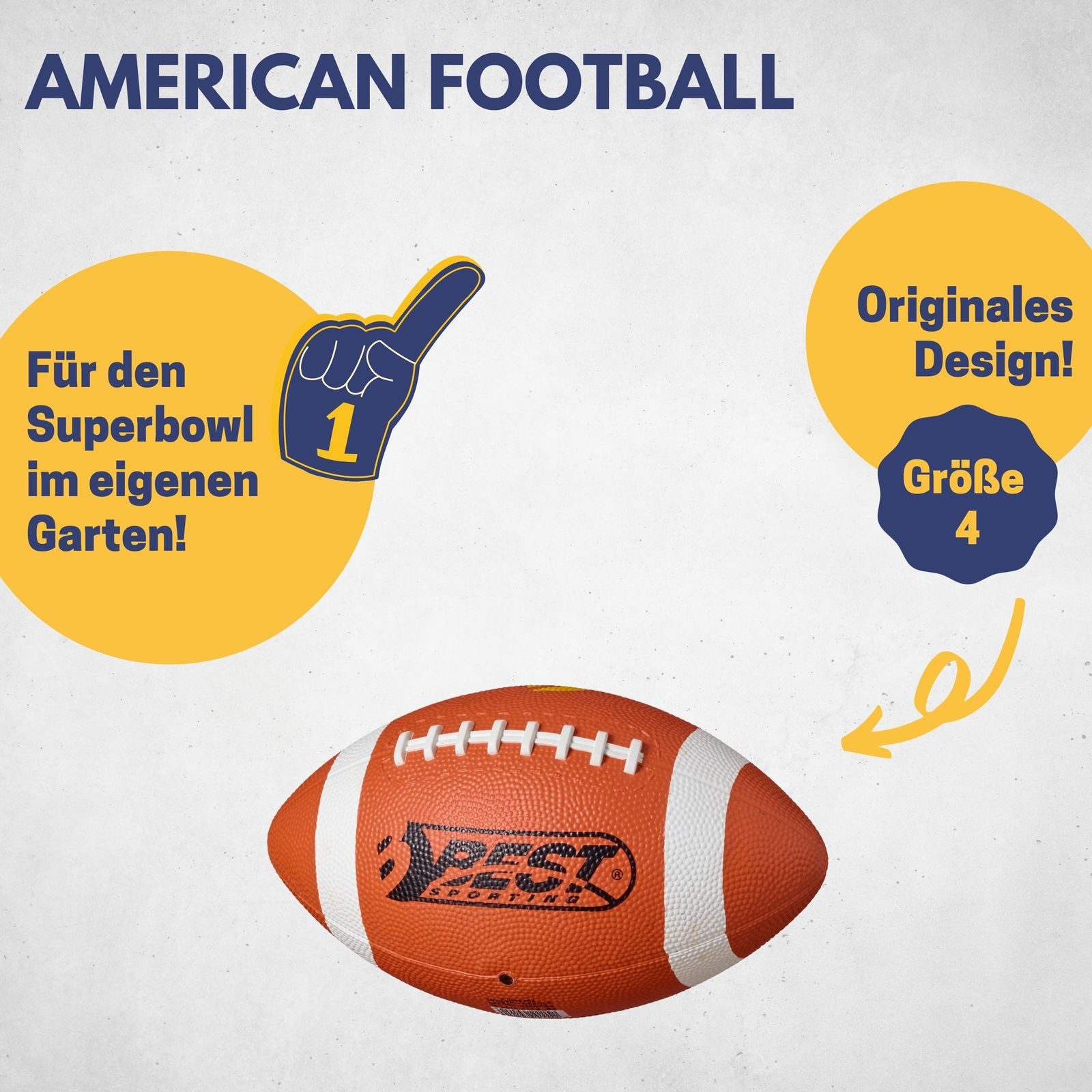 Best Sporting Spielball American Football Ball Youth I, High School Football Kinder & Jugendliche 9-14 Jahre