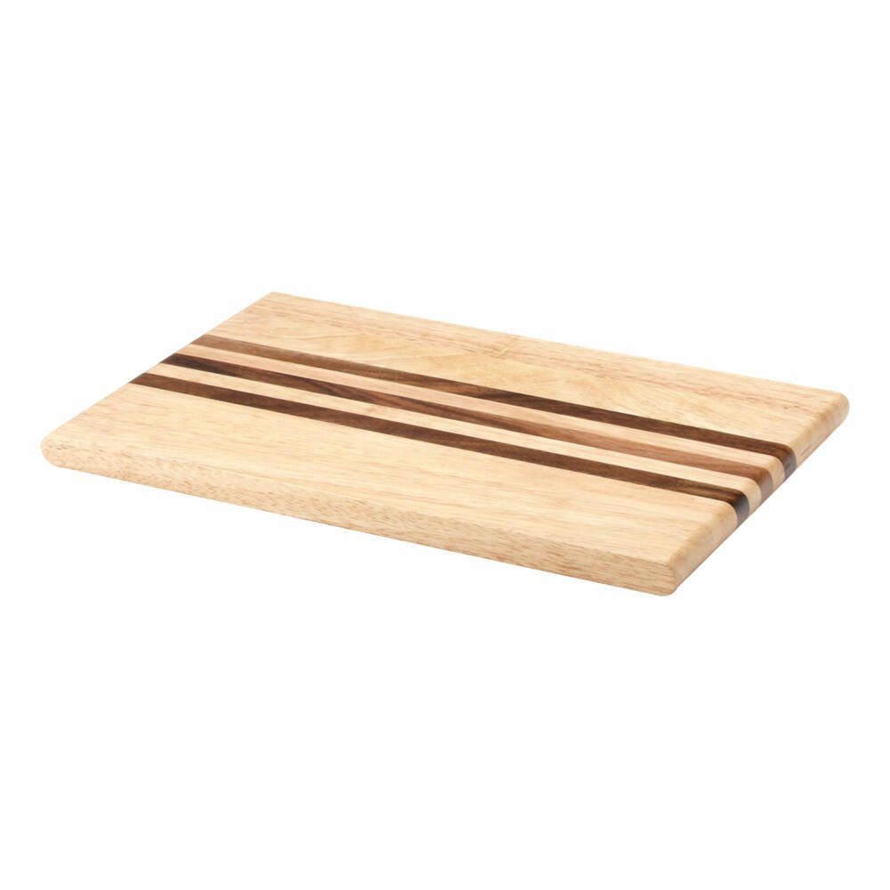 Akazienholz Gummibaumholz 30 x Continenta mit cm, und 19 Streifen Holz, Holz Material: Schneidebrett
