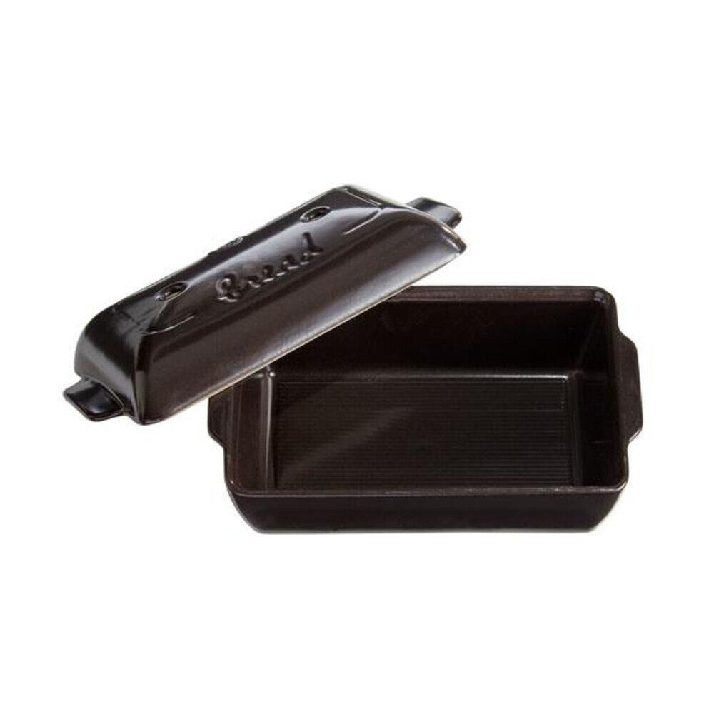 Emile Henry Brotbackform Brotform 2-tlg. Fusain, (Set), Brotform, 1,8 l, Keramik, schwarz