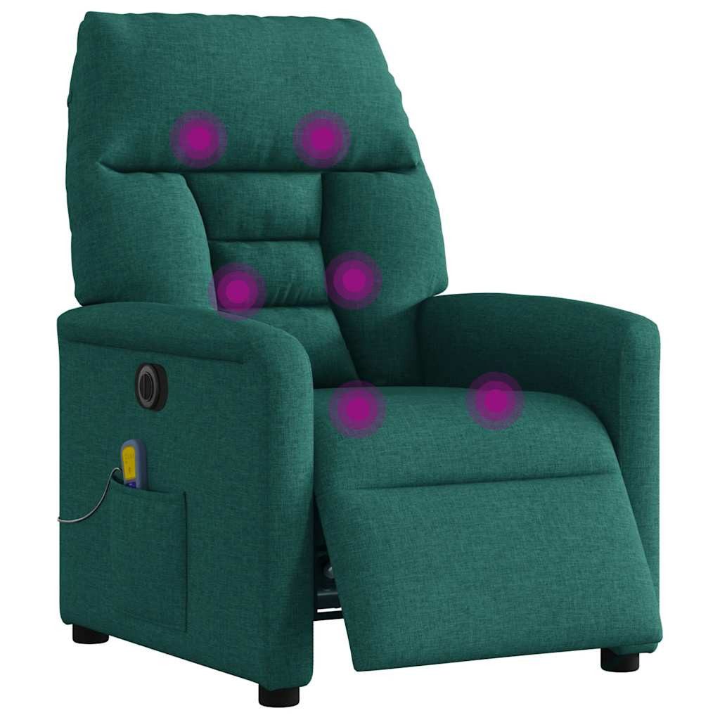 vidaXL Sessel Massagesessel Elektrisch Dunkelgrün Stoff (1-St)