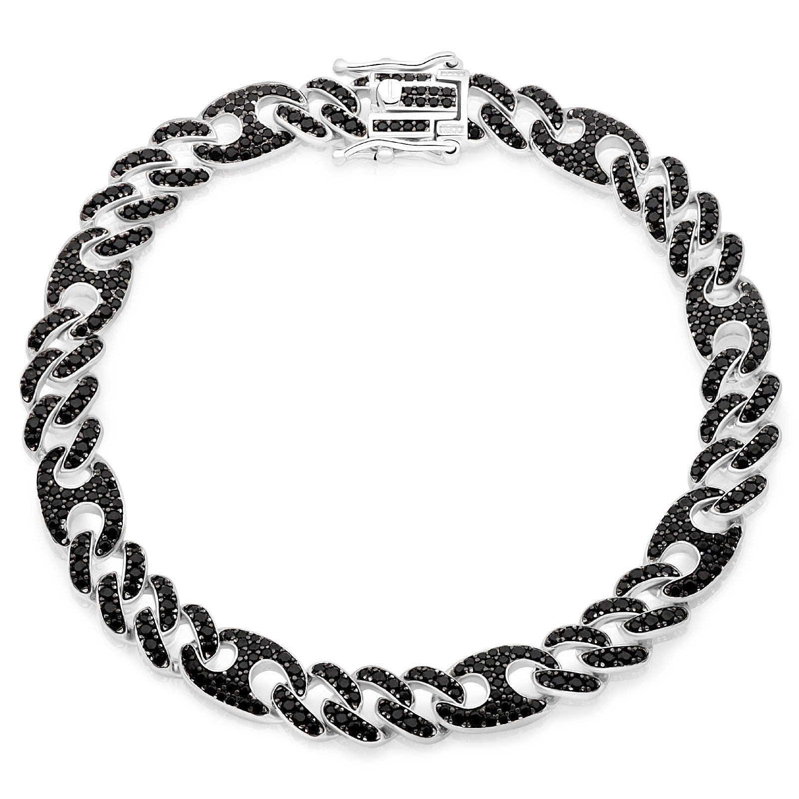 Silberarmband Panzerarmband Kaffebohnen 8 mm 925er Sterling Silber Massiv
