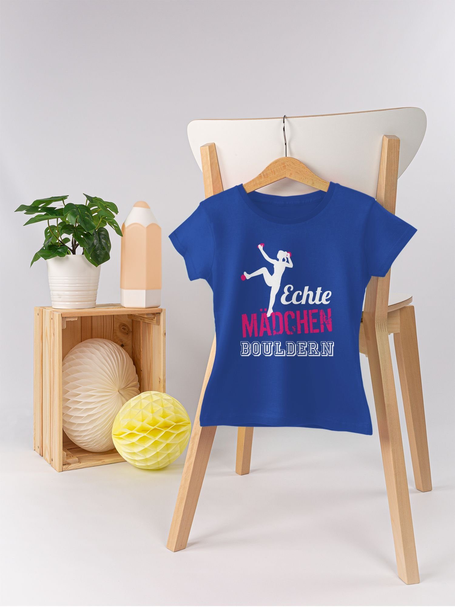 Sport Kleidung 3 Shirtracer fuchsia/weiß Echte bouldern Royalblau T-Shirt Kinder Mädchen