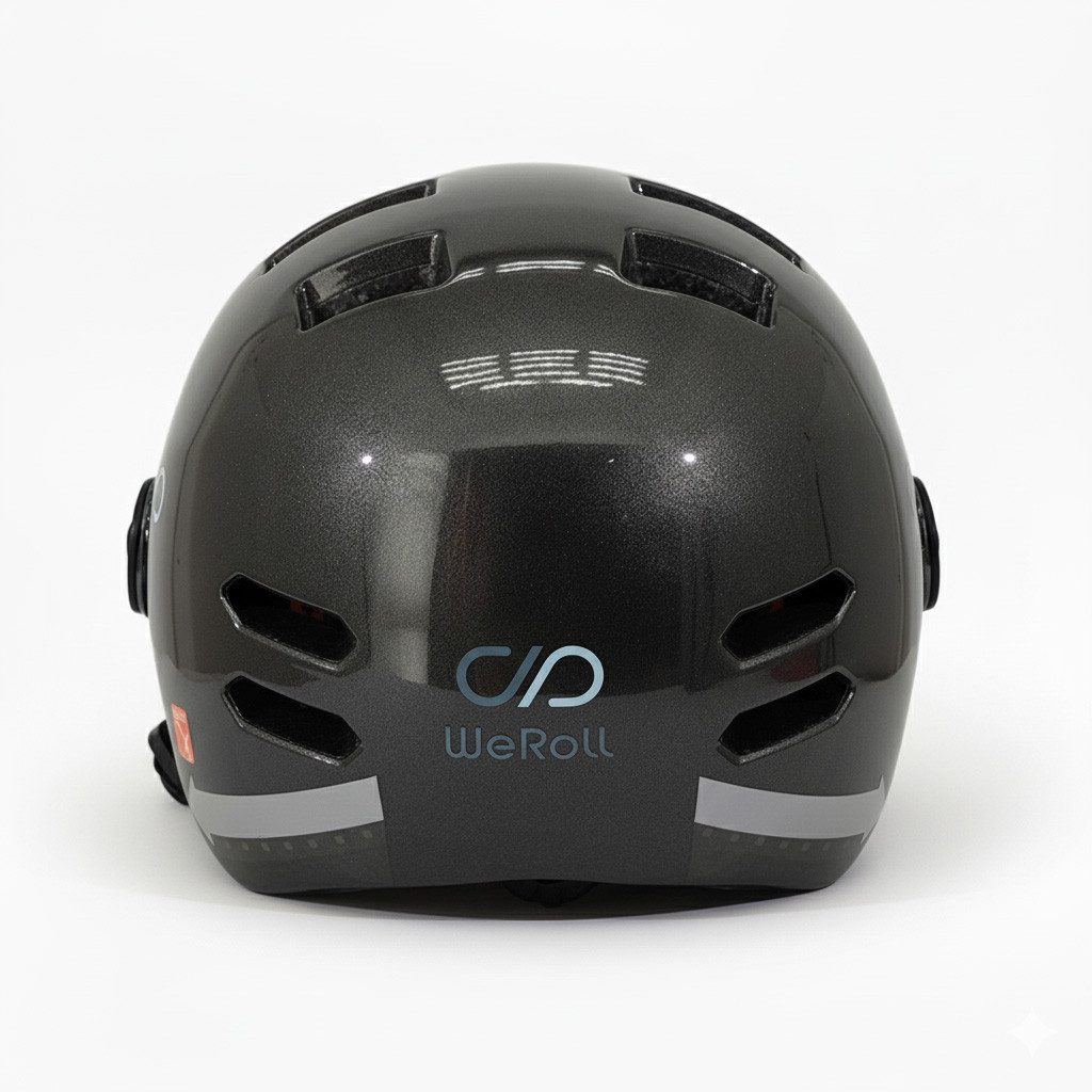 WeRoll Fahrradhelm Helm Fahrradhelm mit Blinkern Licht Visier E-Scooter LED Herren Damen