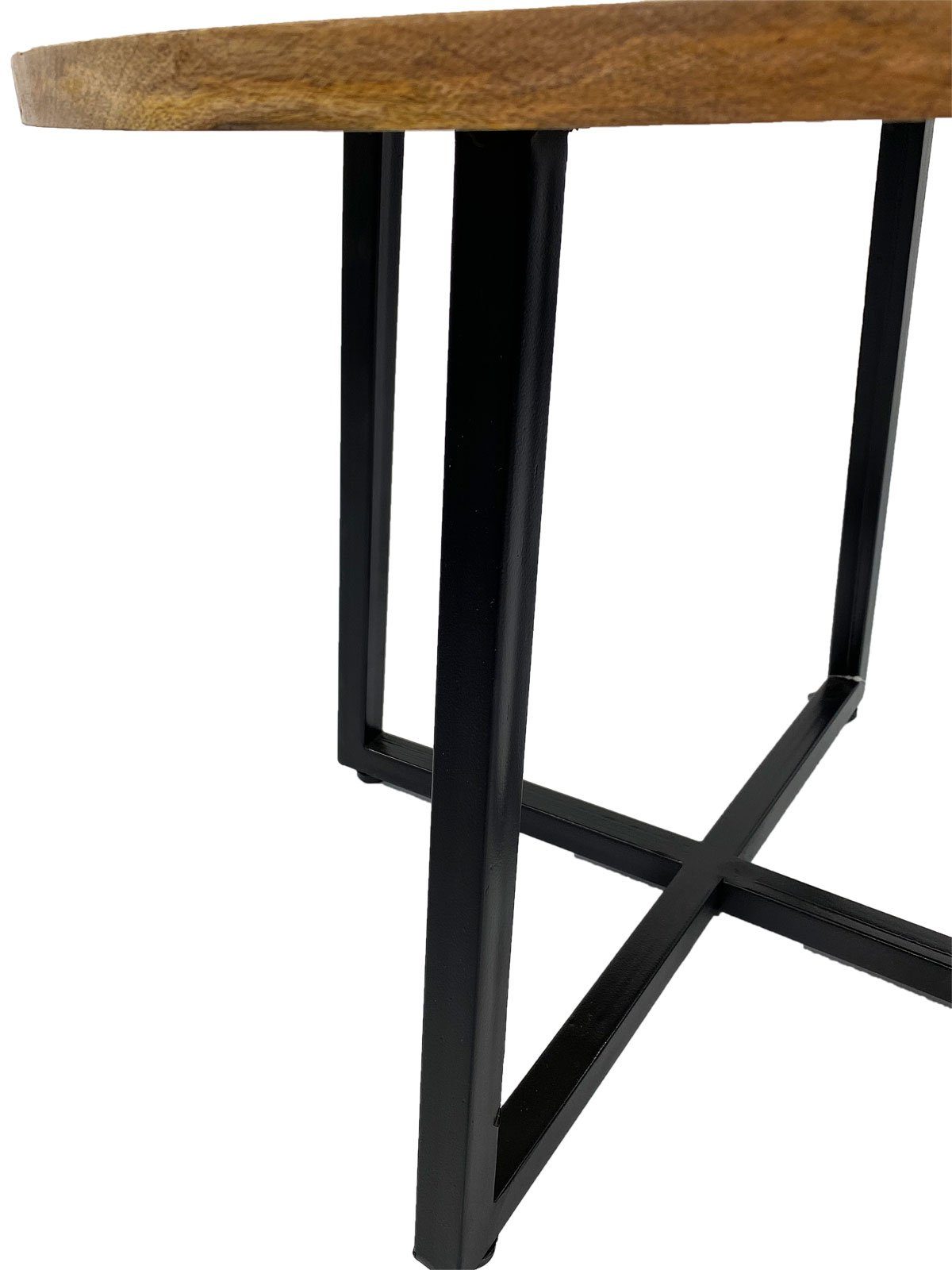 sch schwarz rund Couchtisch Beistelltisch 60cm Metall-Gestell Cannes Couchtisch Minara matt