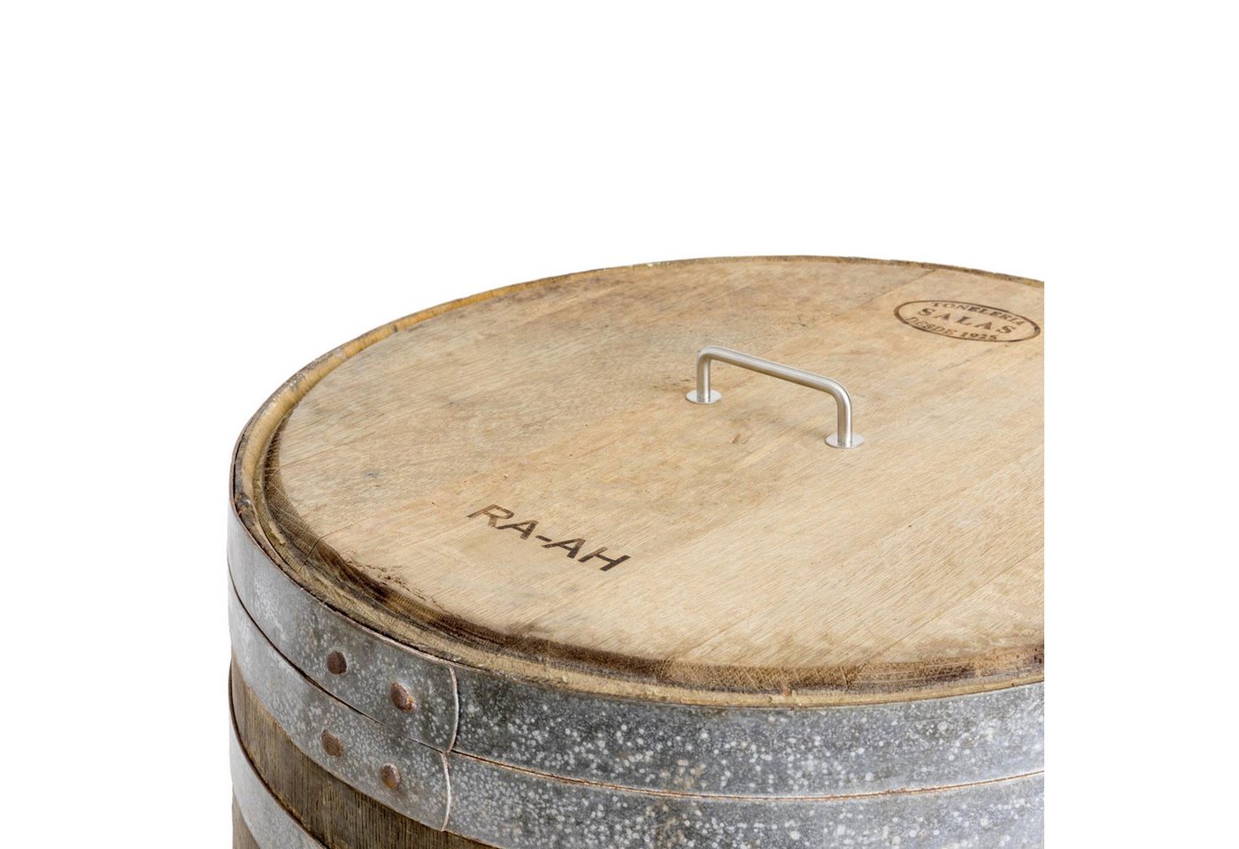 Temesso Regentonne 225L Weinfass als Regentonne - massives Eichenfass, 225 l