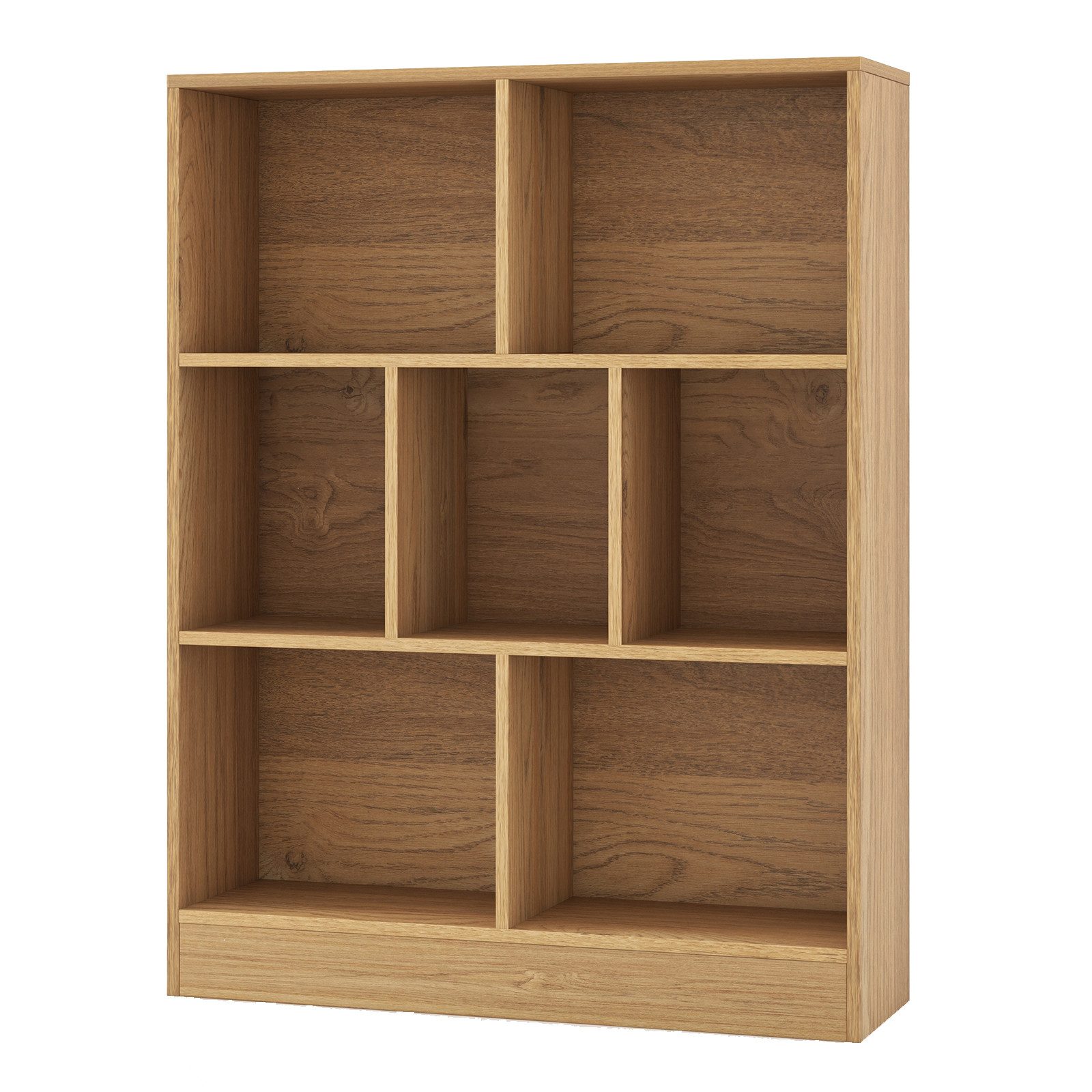 COSTWAY Bücherregal, Standregal, 3 Ebenen, 7 günstig online kaufen