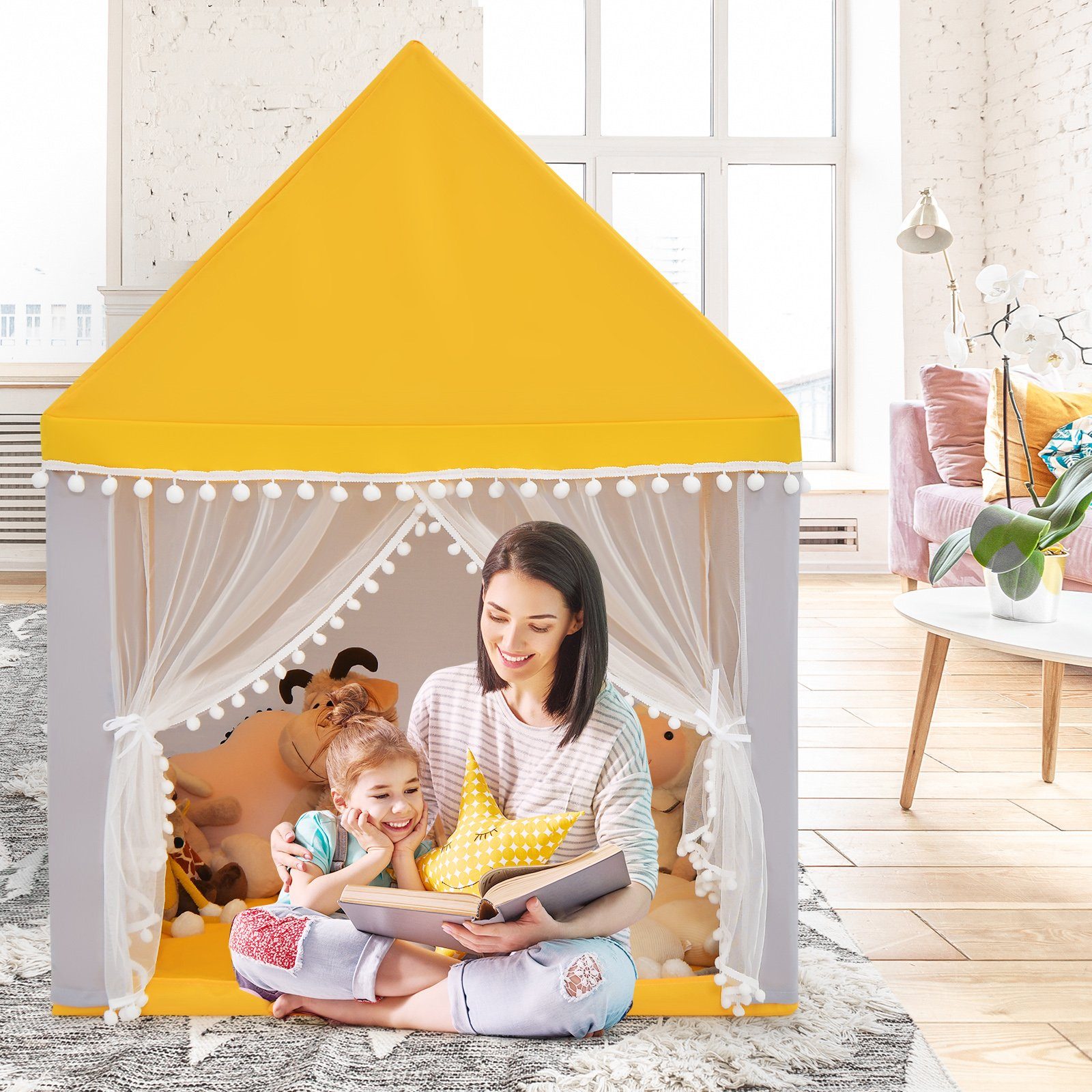 COSTWAY Spielzelt Kinder, mit Baumwolldecke, Fenster günstig online kaufen