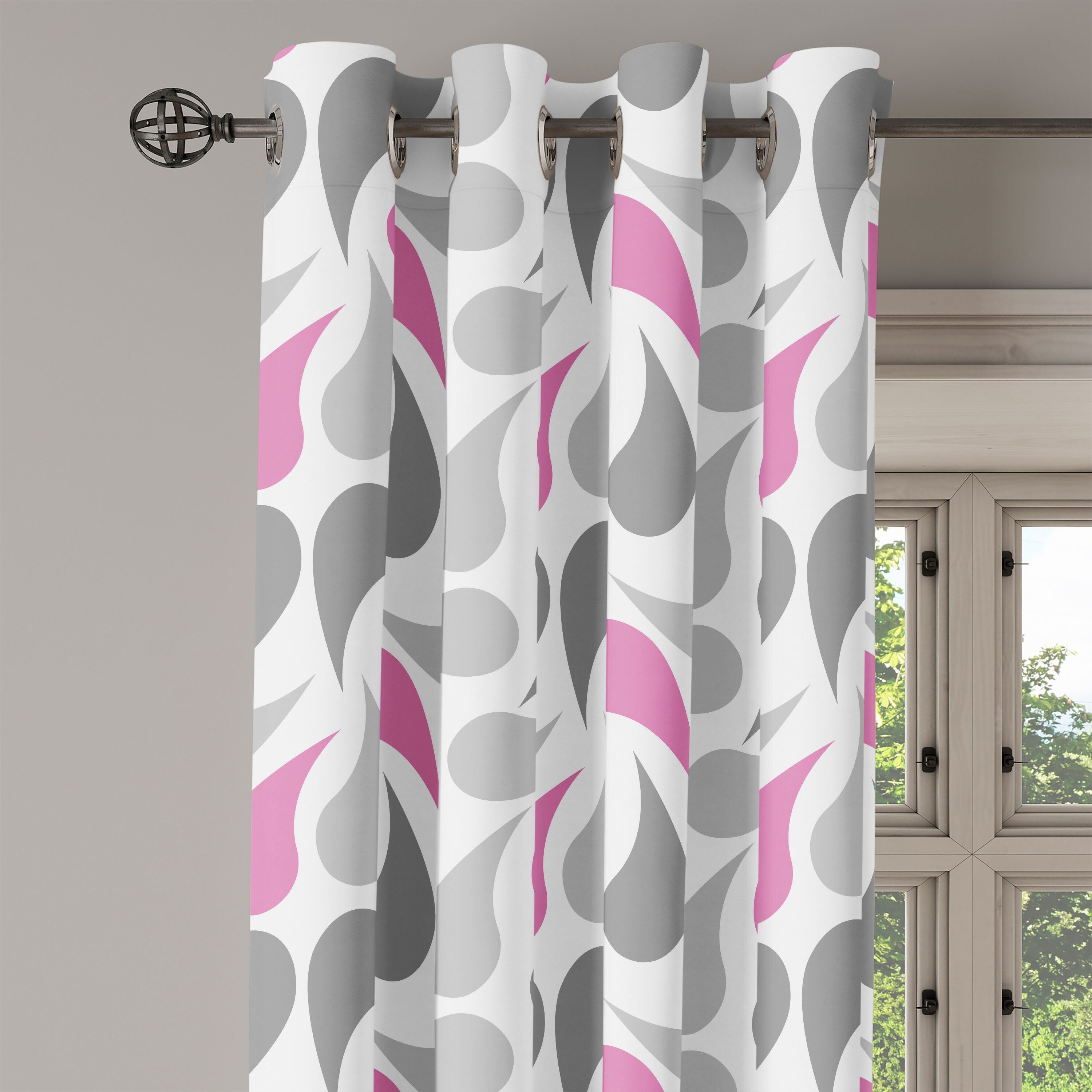 Teardrop für Dekorative Abakuhaus, Wohnzimmer, Persian 2-Panel-Fenstervorhänge Schlafzimmer Geometrisch Gardine