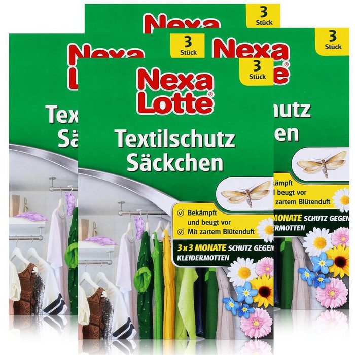 Nexa Lotte Insektenfalle Nexa Lotte Textilschutz Säckchen 3 Stück - Bekämpft Kleidermotten (4er