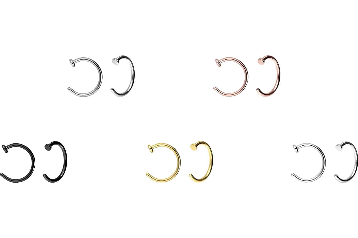 PIERCINGLINE Nasenpiercing Titan Nasenring offen PLATTE (Nasenstecker, 1-tl günstig online kaufen