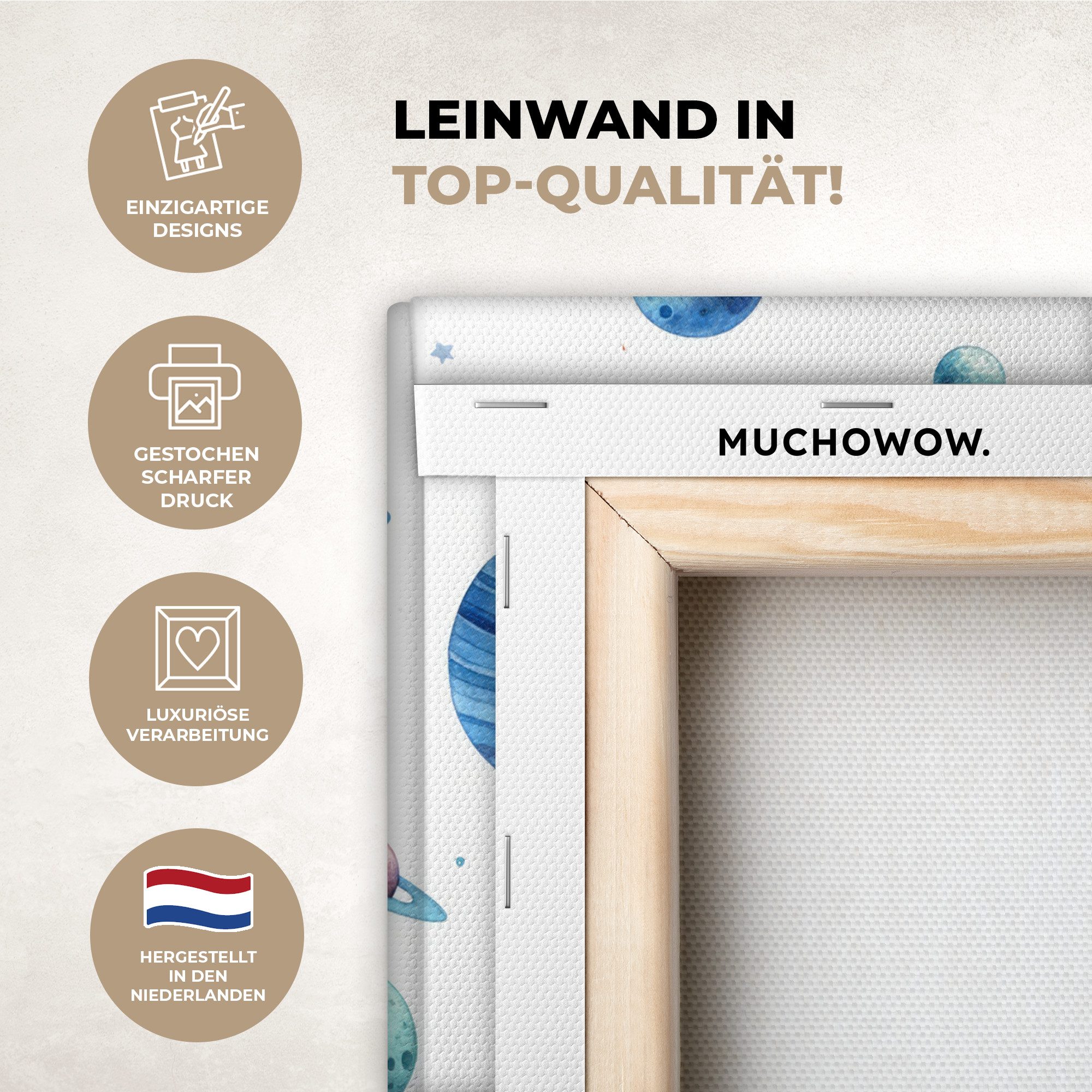 OneMillionCanvasses® Leinwandbild Weltraum - Blau - Astronaut - Rakete - Pl günstig online kaufen