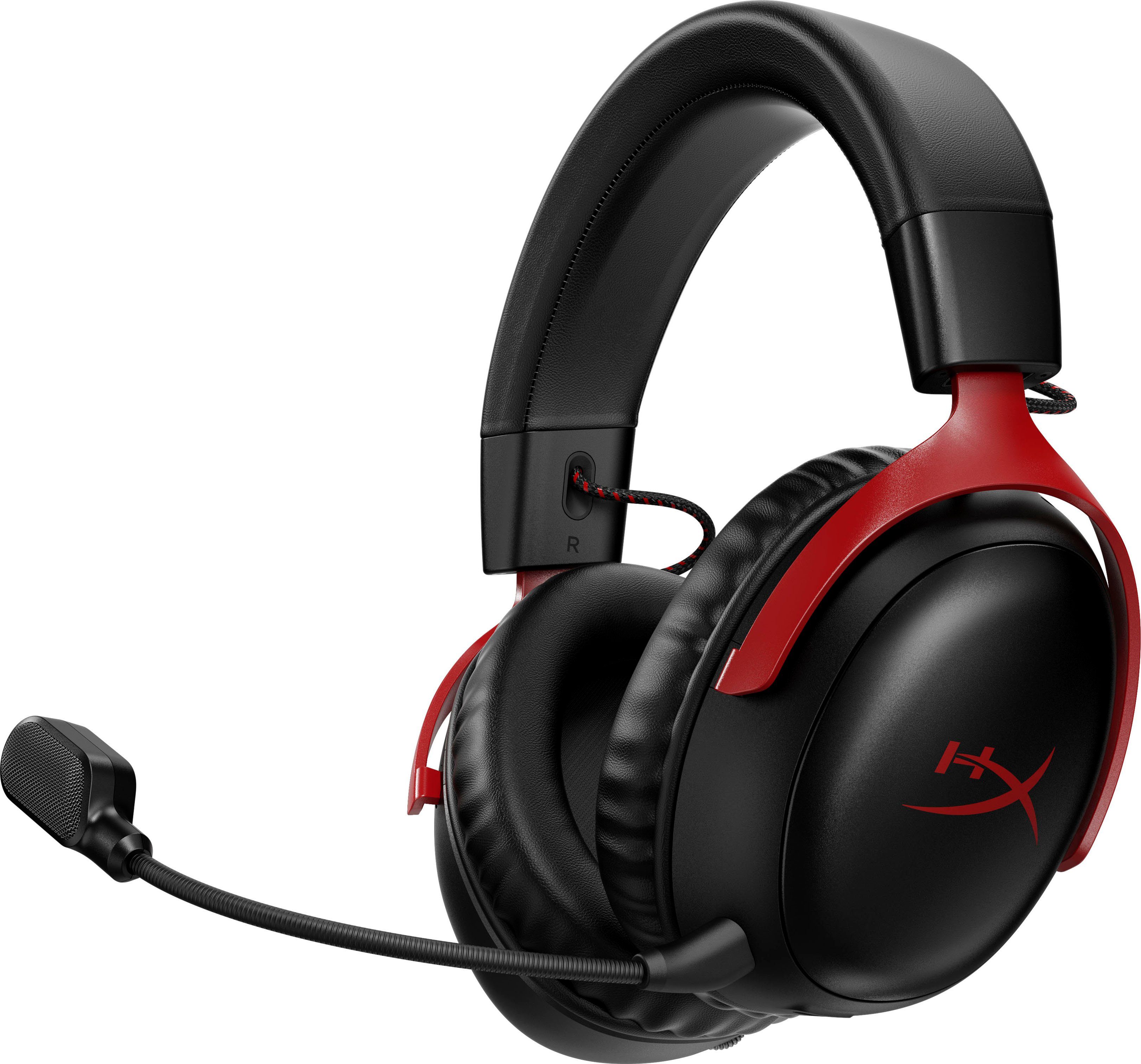 HyperX Cloud III Wireless Gaming-Headset (Geräuschisolierung, Wireless) schwarz/rot