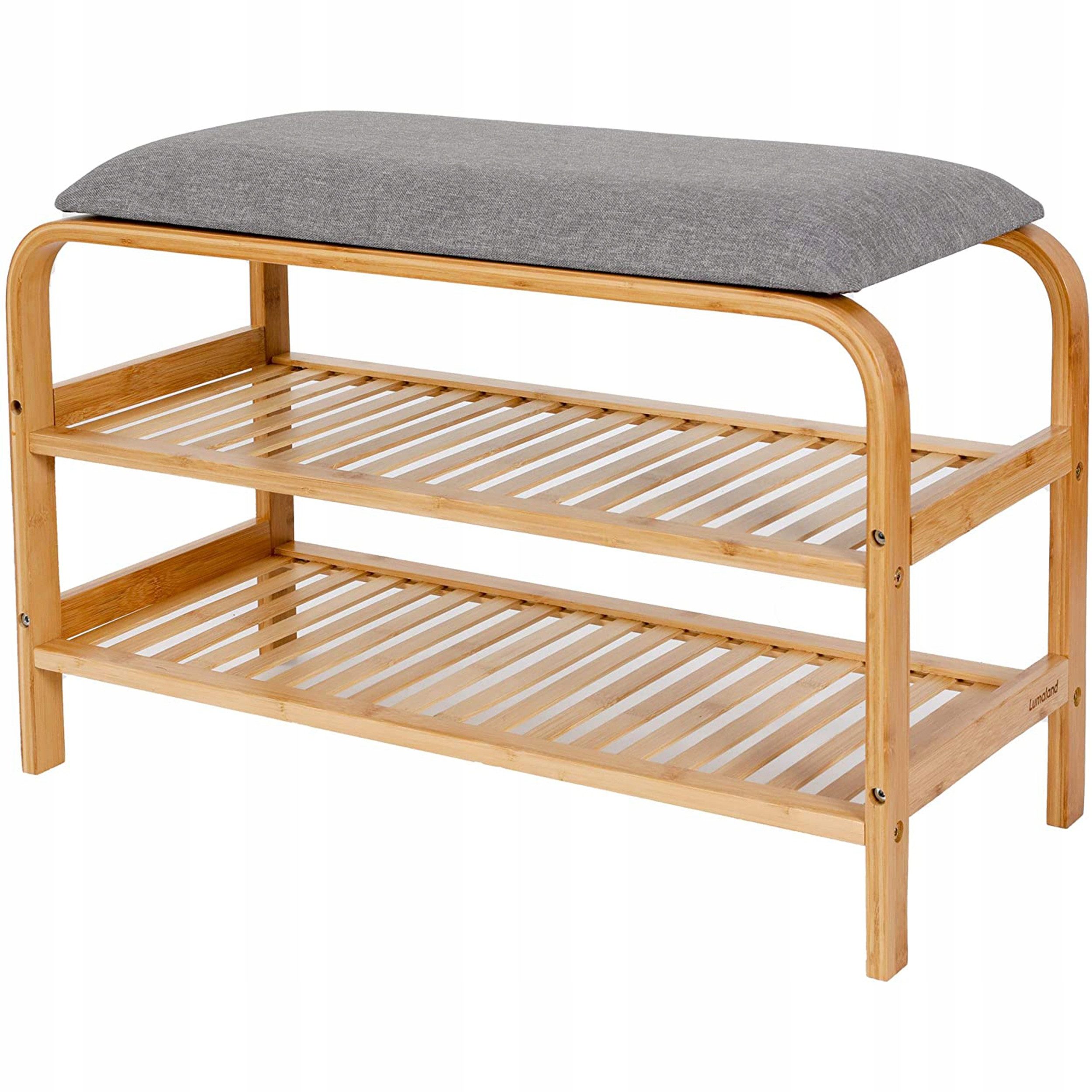 AD.CON Schuhbank Schuhregal aus Bambus mit Sitzbank Schuhbank mit Sitzkisse günstig online kaufen
