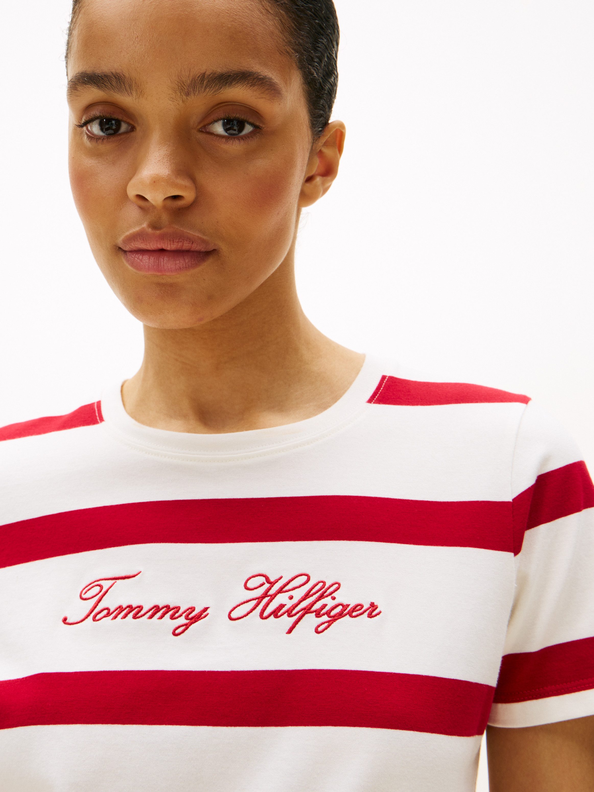 Tommy Hilfiger Kurzarmshirt SCRIPT REG C-NK SS T-SHIRT Baumwolle – Bild 2 von 5