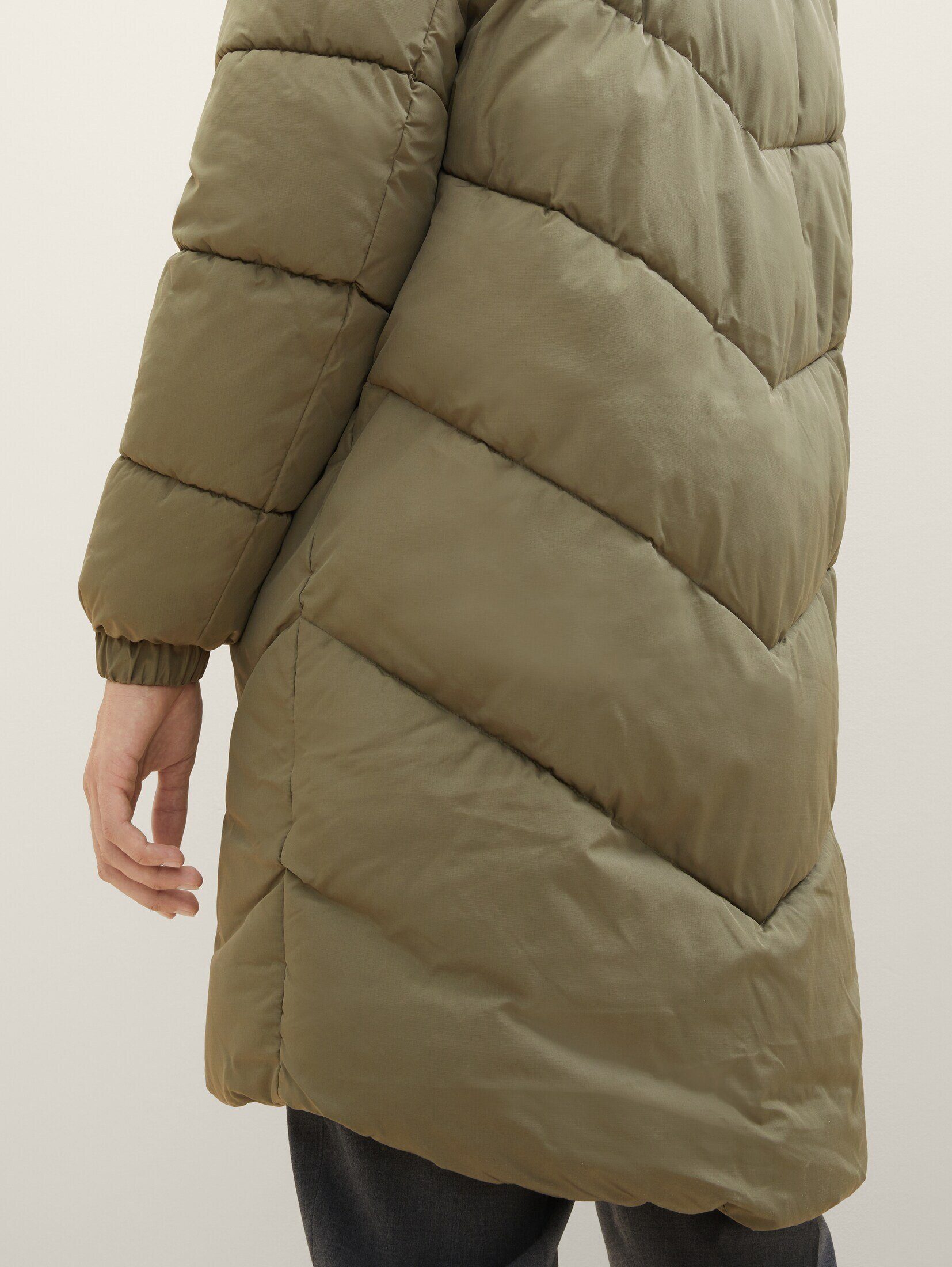 Parka Parka Polyester Olive Green recyceltem mit TOM Puffer Dusty Denim TAILOR