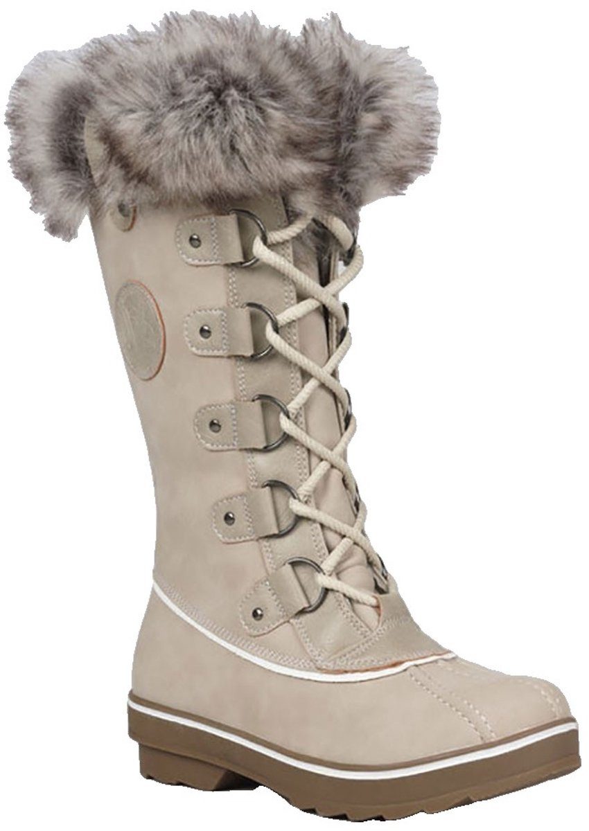 KIMBERFEEL® Schneeschuhe Beverly Schneeschuhe Beige EU 38 (1-tlg), Rutschfeste Profilsohle, Gefüttert, Wasserdicht