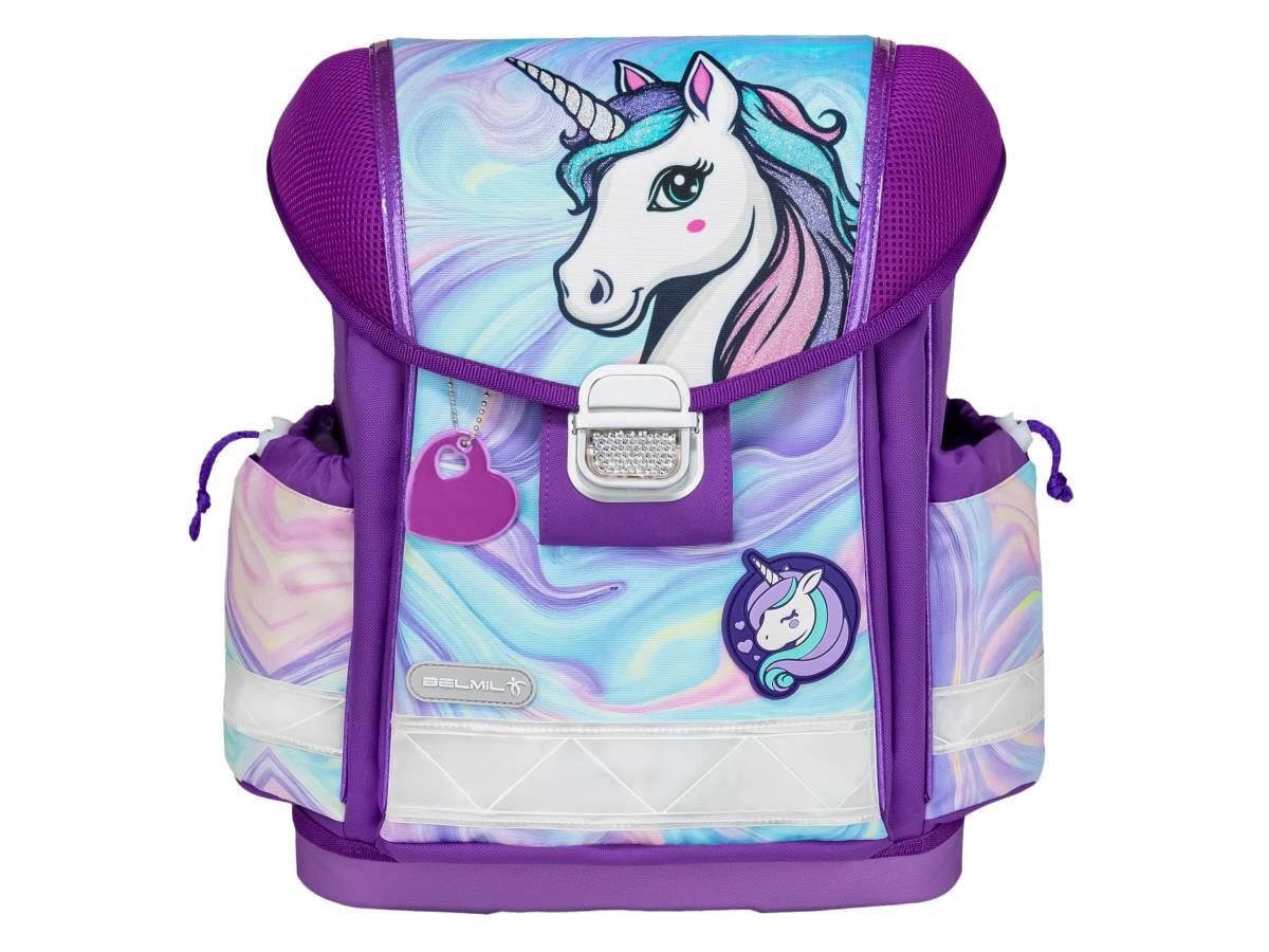 Belmil Schulranzen "Classy" 2026 Set 1. Klasse neue Designs, Einhorn, 4tlg.,1. Klasse, Grundschule, Einschulung, Mädchen