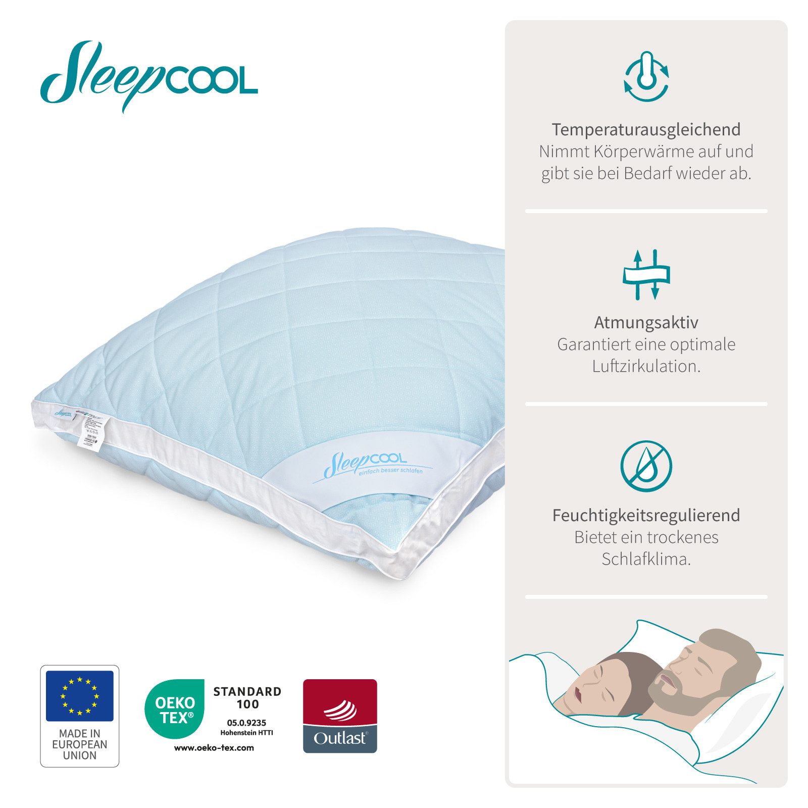 SleepCOOL Kopfkissen Kopfkissen m. Kühleffekt COOL.Cloud, Besser schlafen w günstig online kaufen