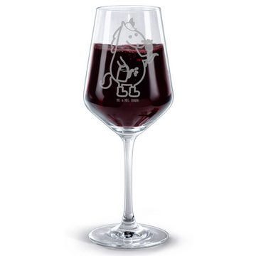 Mr. & Mrs. Panda Rotweinglas Einhorn Gärtner - Transparent - Geschenk, Einhörner, Rotweinglas, Ges, Premium Glas, Feine Lasergravur