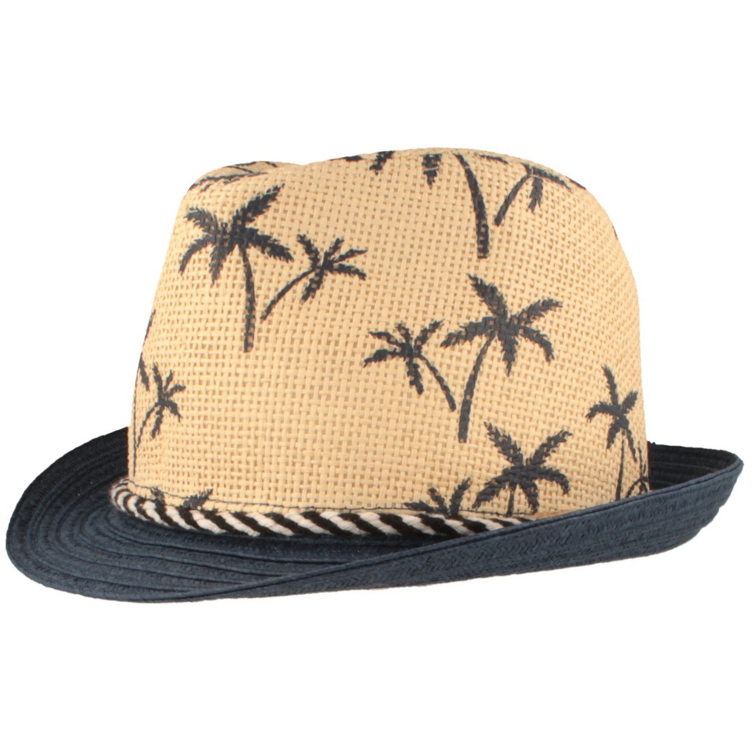 Breiter Strohhut Kinder Sommer Papier Trilby mit Palmen