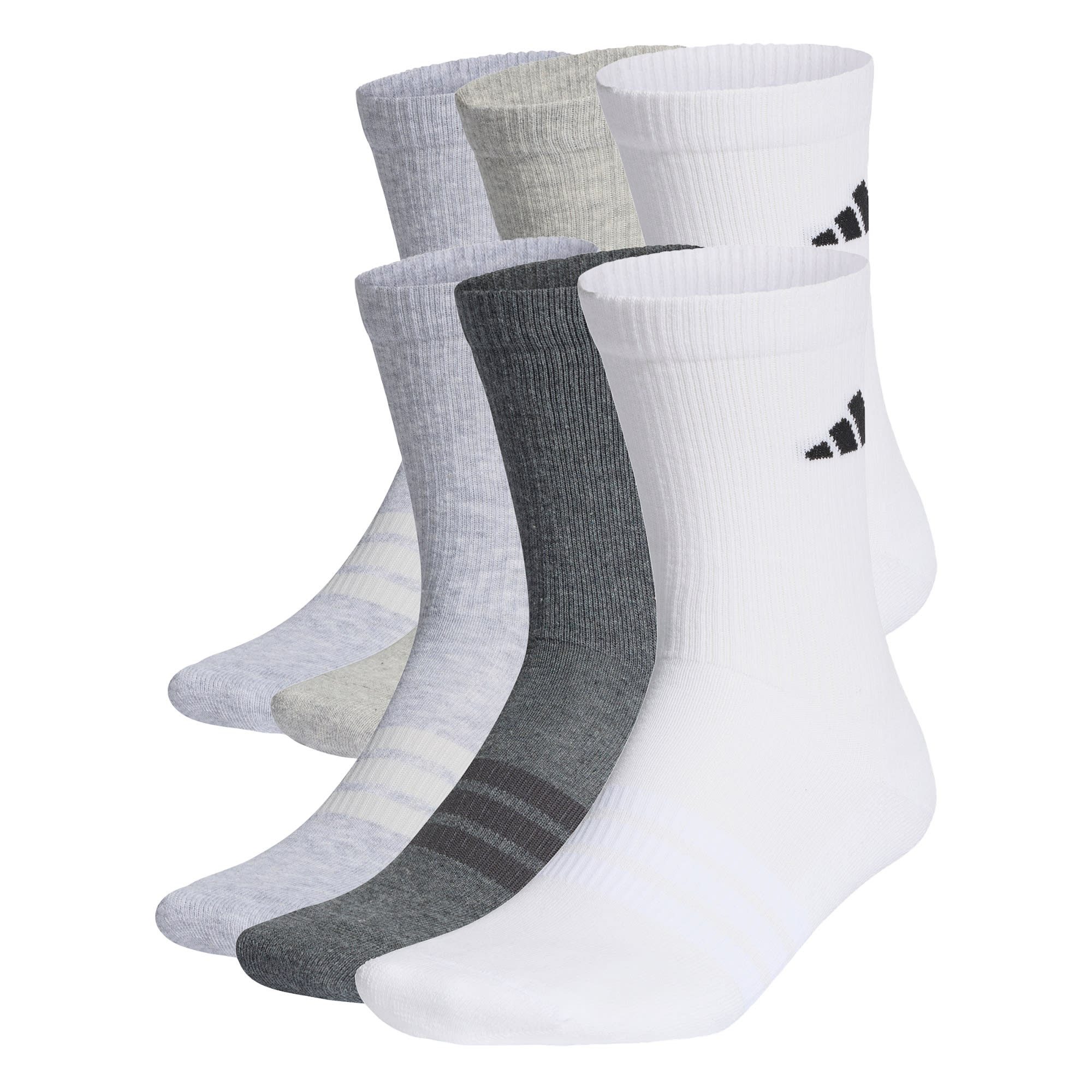 White / Light Grey Heather / Medium Grey Heather / Dark Grey Heather