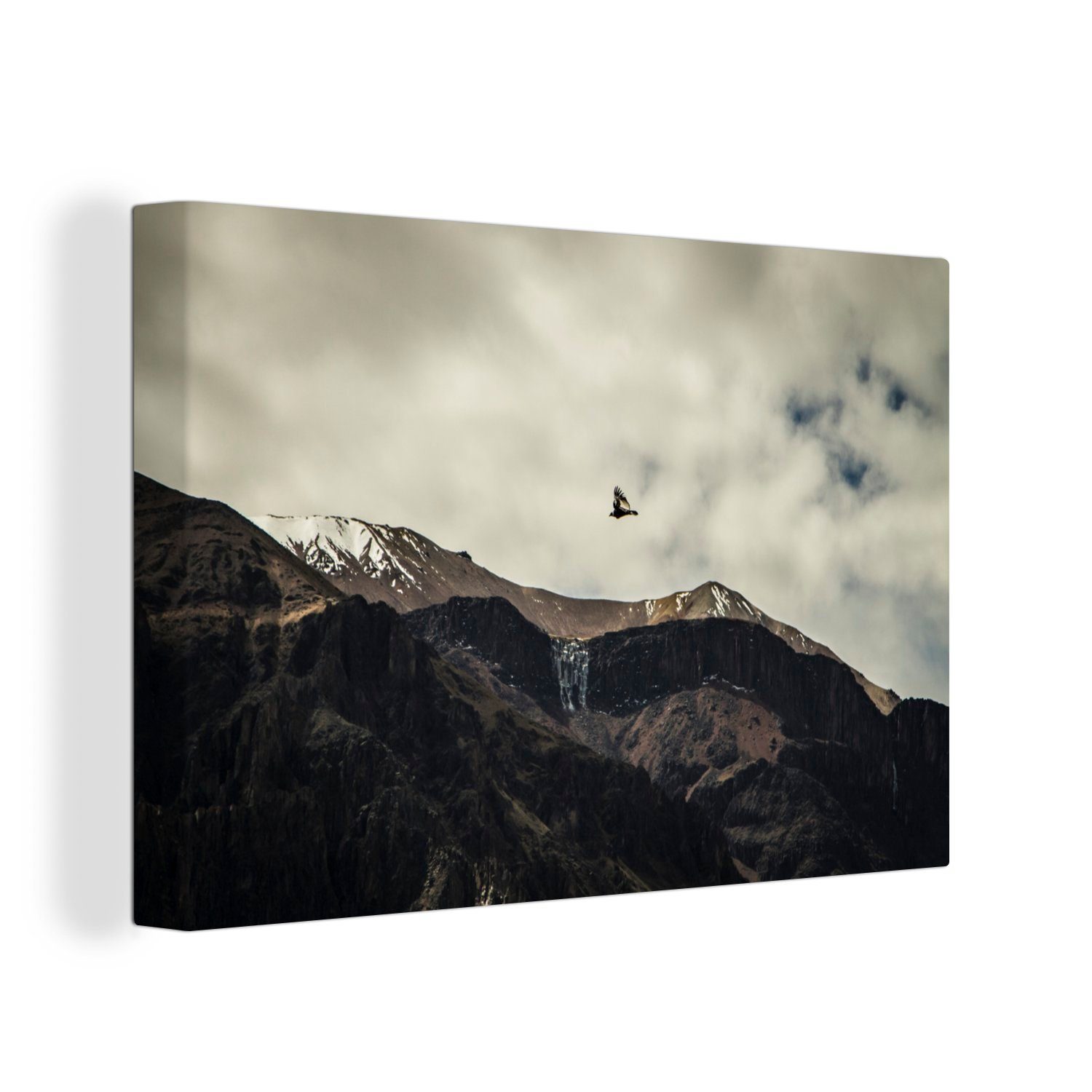 OneMillionCanvasses® Leinwandbild Wunderschöne Wolken umgeben die bergige Landschaft von Arequipa, (1 St), Wandbild Leinwandbilder, Aufhängefertig, Wanddeko, 30x20 cm