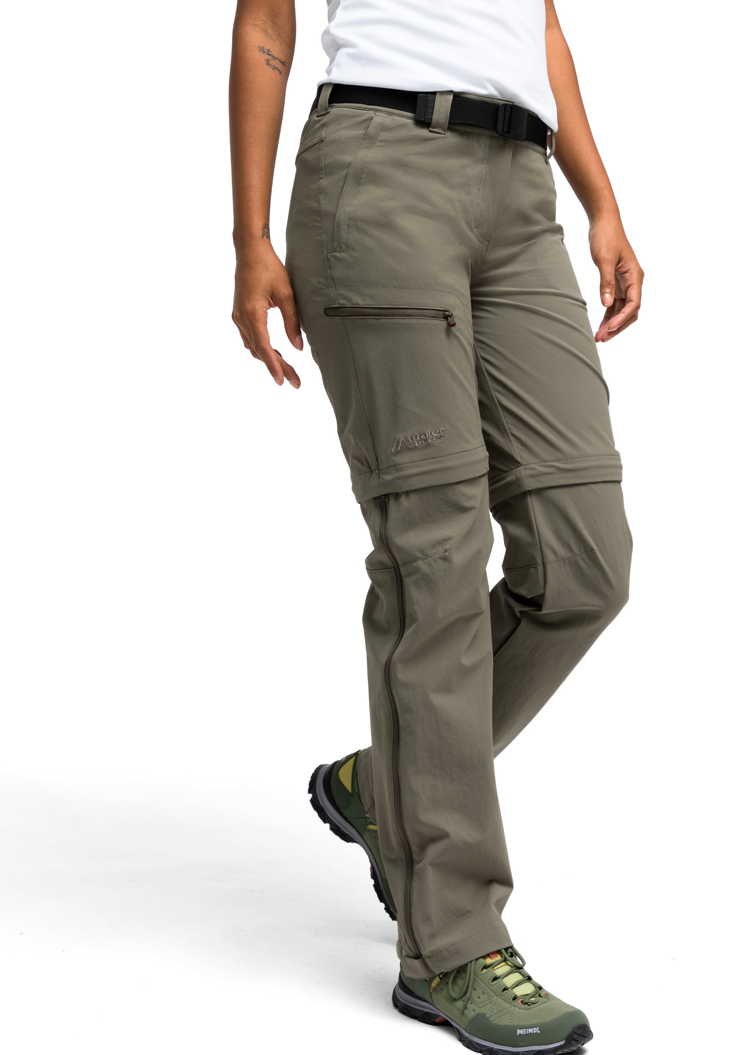 Maier Sports Outdoorhose Nata Damen Zip-Off Wanderhose, atmungsaktive Trekkinghose, Regular Fit