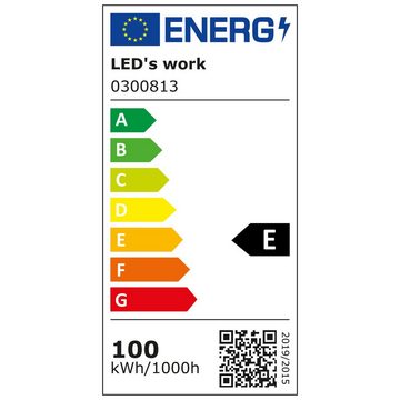 LED's work LED Arbeitsleuchte 0300813 LED-Baustrahler, LED, mit zwei Steckdosen 100W kaltweiß IK08 5m Zuleitung IP54