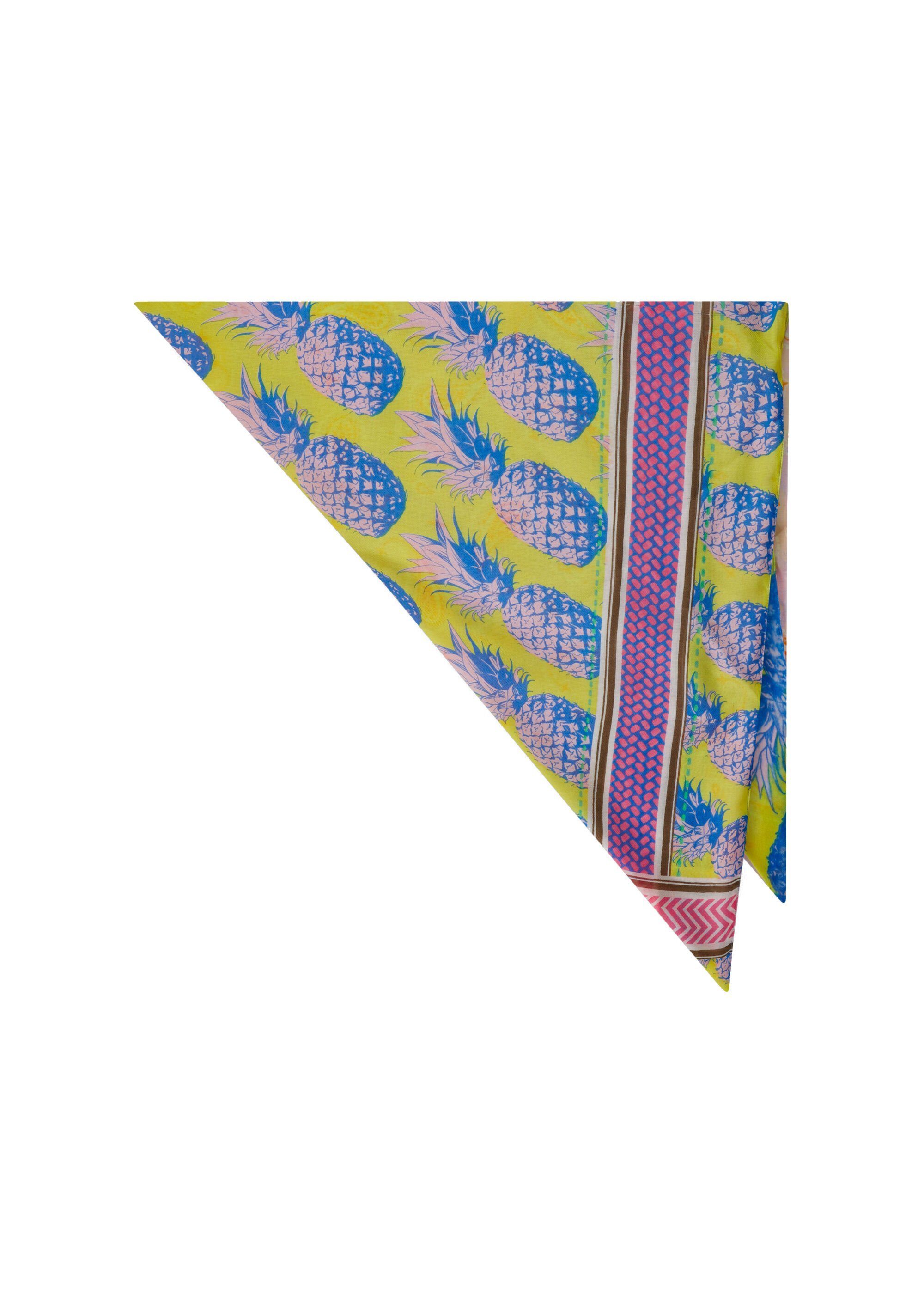 Codello Modeschal Nachhaltiges Dreieckstuch mit Ananas- und Paisley-Print, (1-St), mit zwei-Seiten-Muster