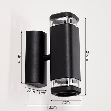 hofstein Außen-Wandleuchte »Acaia« AußenAußenleuchte aus Metall in schwarz, ohne Leuchtmittel, moderne Wandlampe mit Up & Down-Effekt, 2xGU10 max. 18 Watt