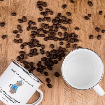 Mr. & Mrs. Panda Becher Polizeivollzugsbeamter Leidenschaft - Weiß - Geschenk, Beruf, Metallt, Emaille, Kratzfeste Emaille