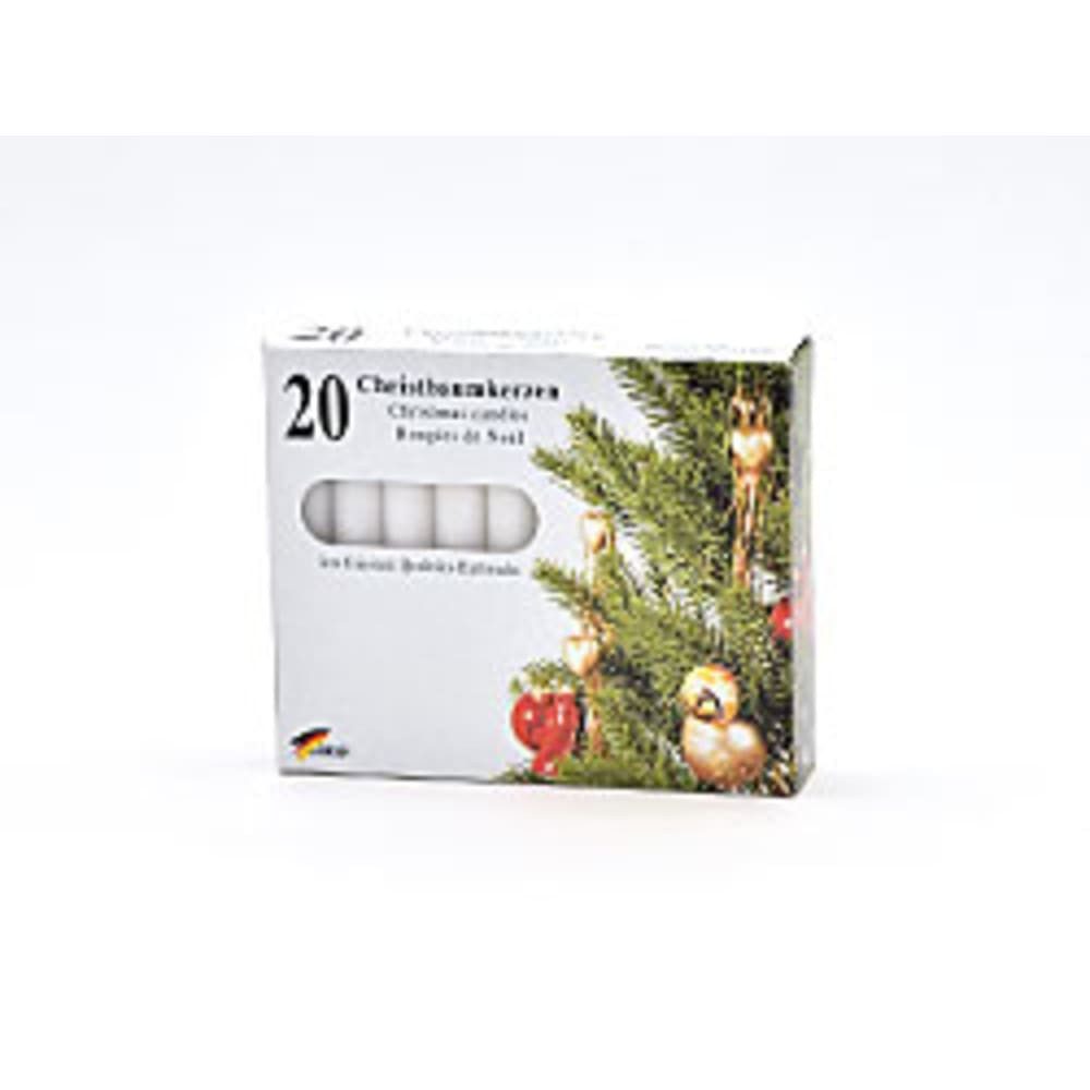 HundB Formkerze 20 Baumkerzen Weiß, 13x100mm, für Weihnachtsbaum (Einzelartikel, 20-tlg., 20-teilig), Kerzen Weihnachtskerzen Christbaumkerzen Tannenbaumkerzen Wachskerzen