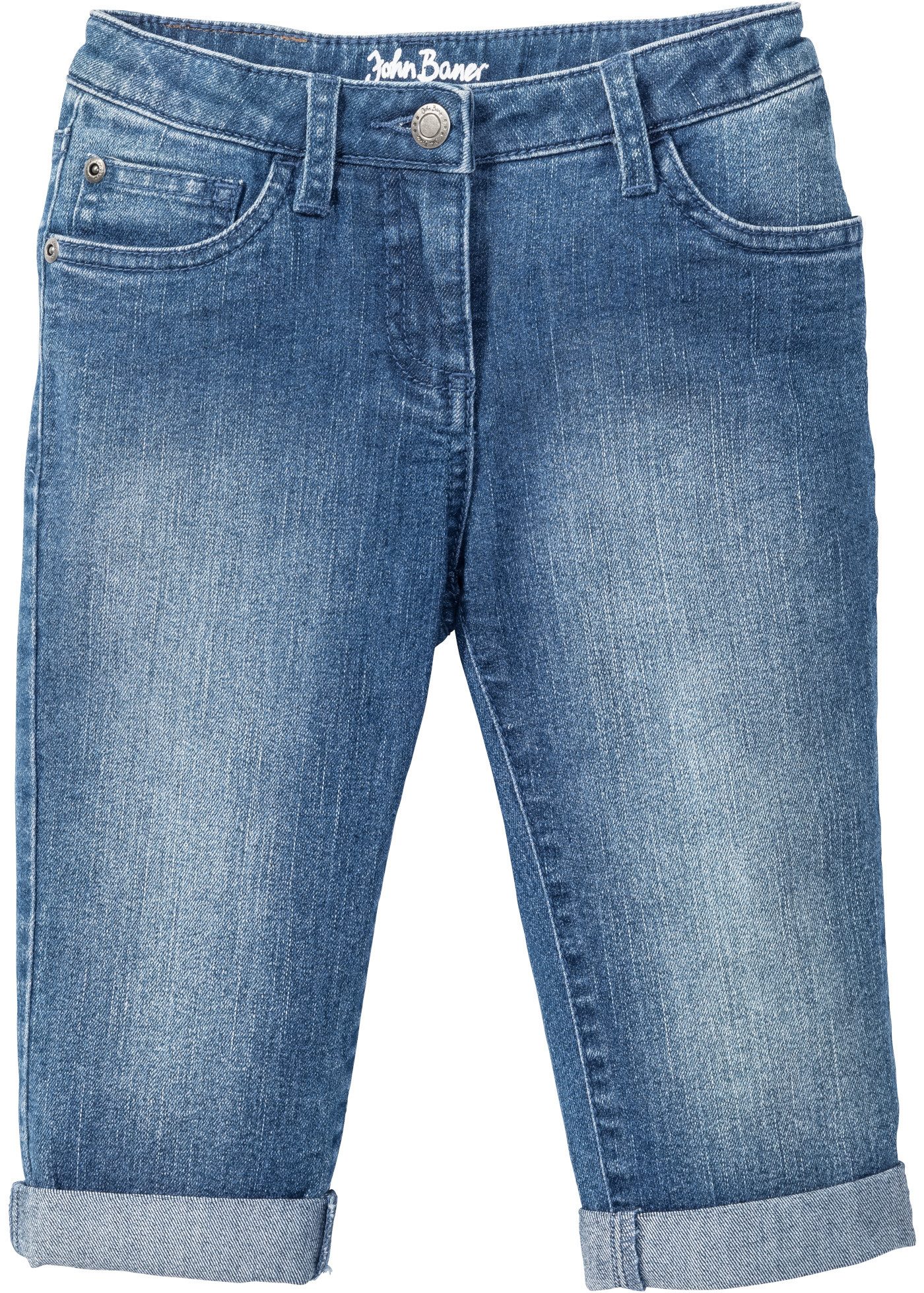 bonprix Caprijeans schmale Passform im Slim Fit, mit Krempelsaum an den Beinenden