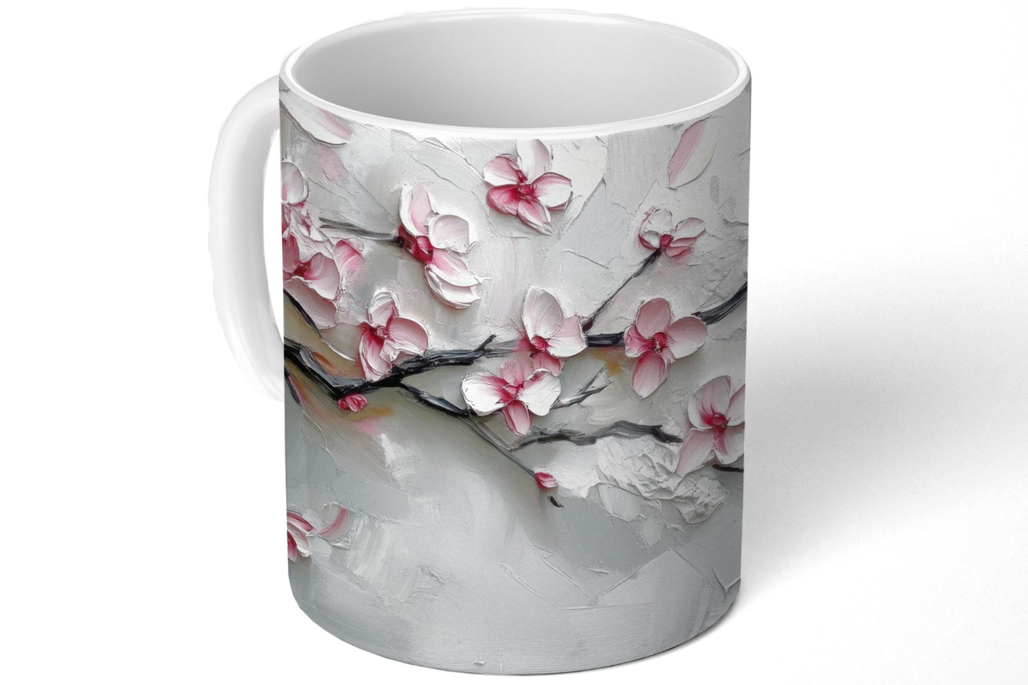 MuchoWow Tasse Blüte - Künstlerisch - Rosa - Sakura, 1-tlg., Keramik, Kaffeetassen, Teetasse, Becher, Kaffeebecher, Geschenk