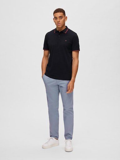 HOMME SELECTED SLHDANTE SS POLO NOOS black Poloshirt SPORT