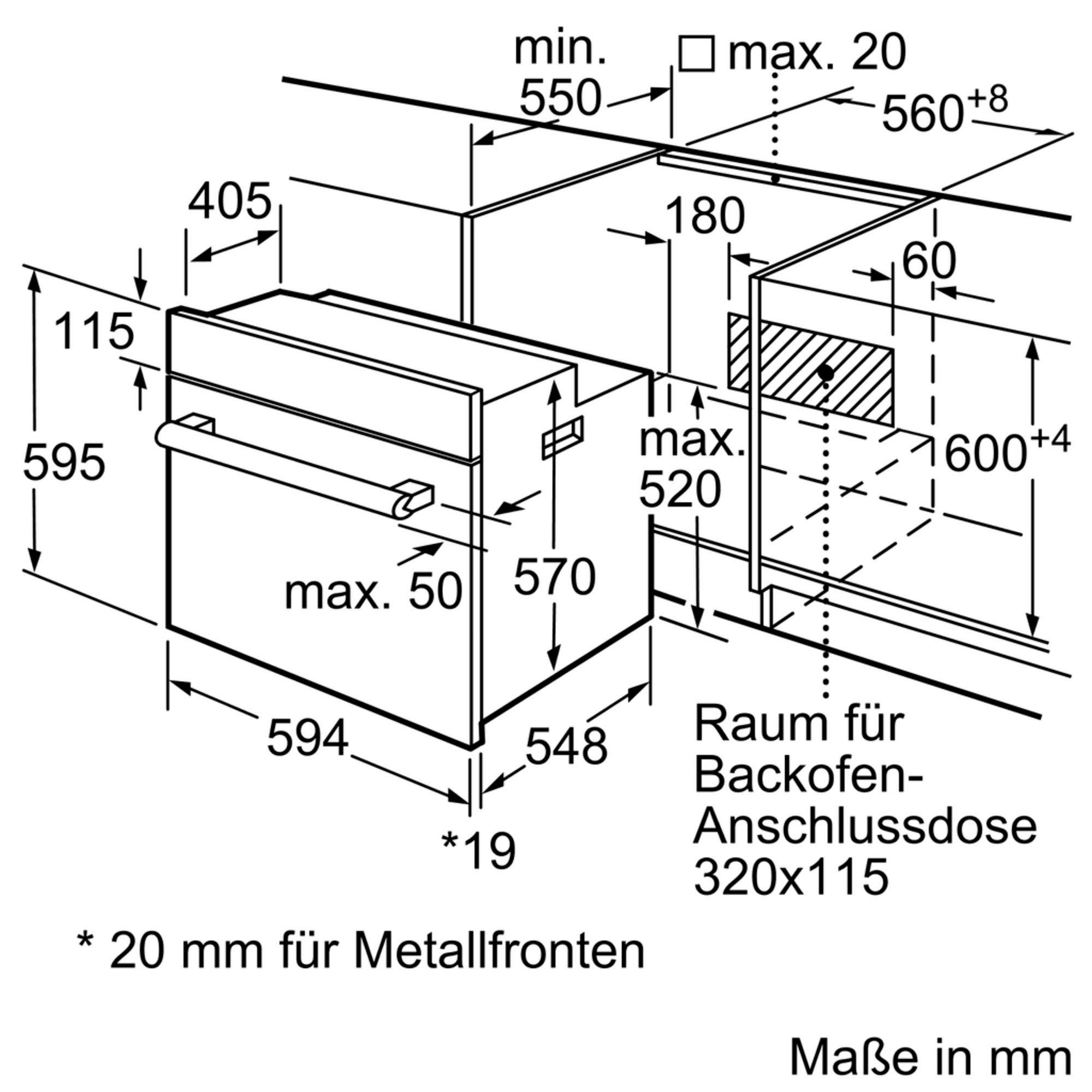 SIEMENS braun mit nachrüstbar Elektro-Herd-Set Teleskopauszug EQ110KA1BE,