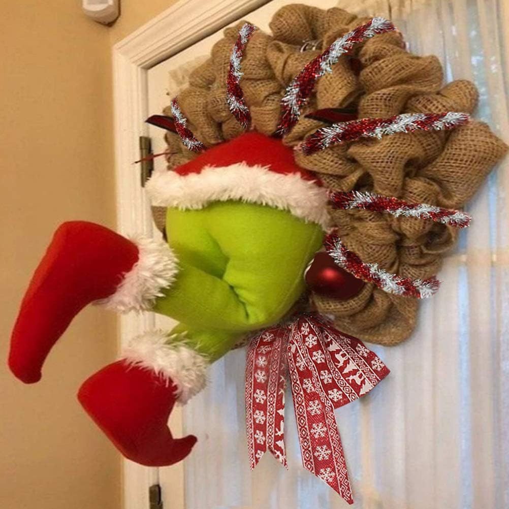 FELIXLEO Dekokranz Grinch Kranz, Weihnachtsgirlande, Wie der Grinch den