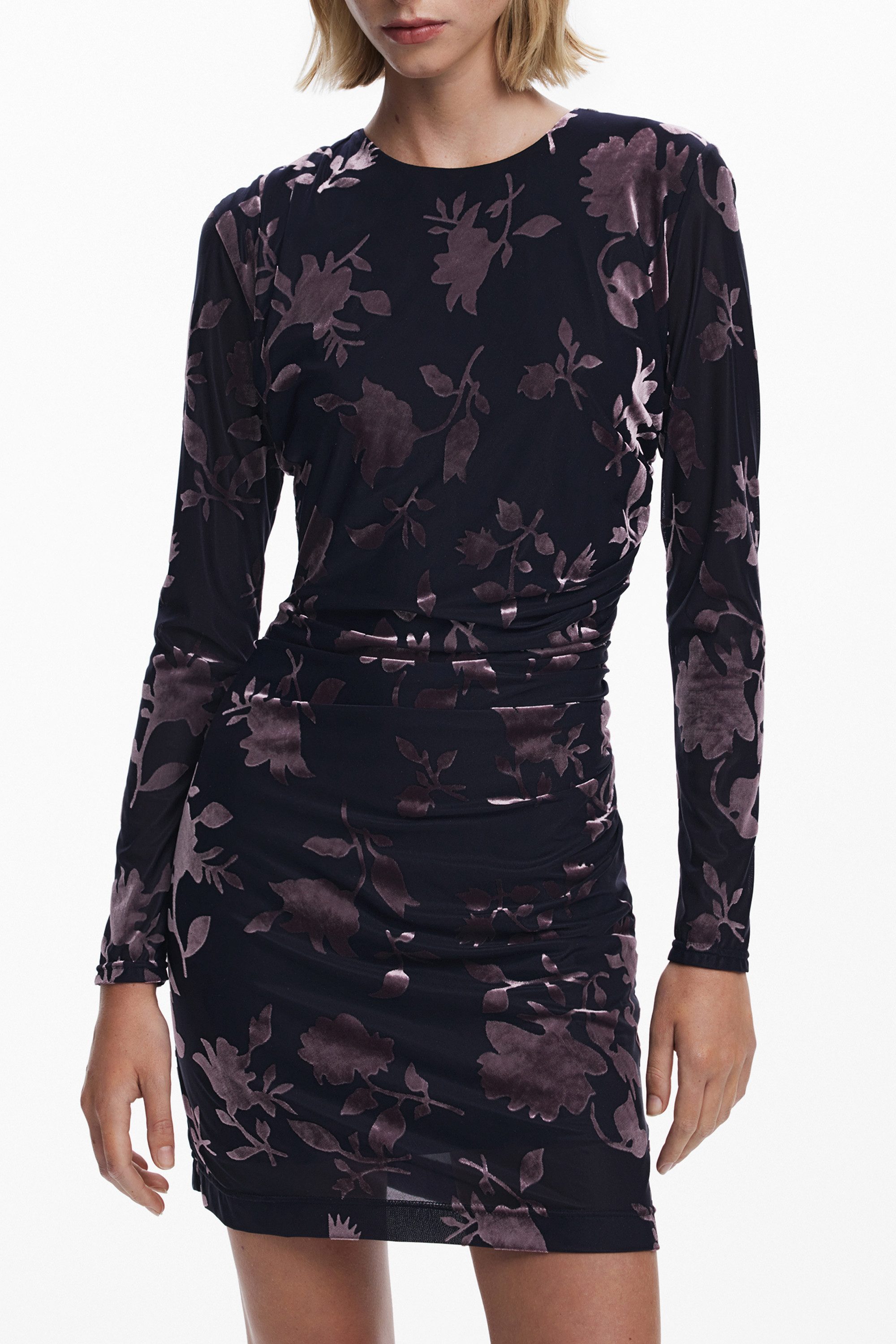 Desigual Partykleid Stilvolles Blau: Kurzes Damenkleid mit Kontrastdetails günstig online kaufen