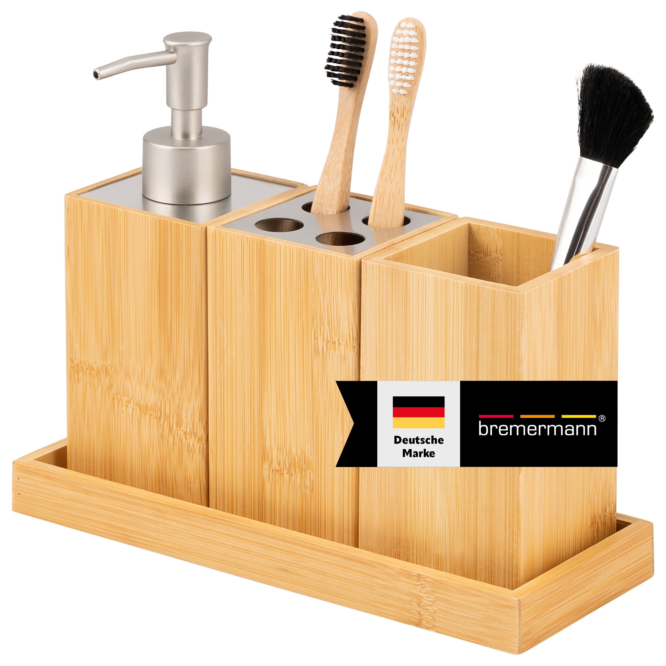 bremermann Badaccessoire-Set Badezimmer-Set 4-tlg., Bambus, Badezimmer-Zube günstig online kaufen