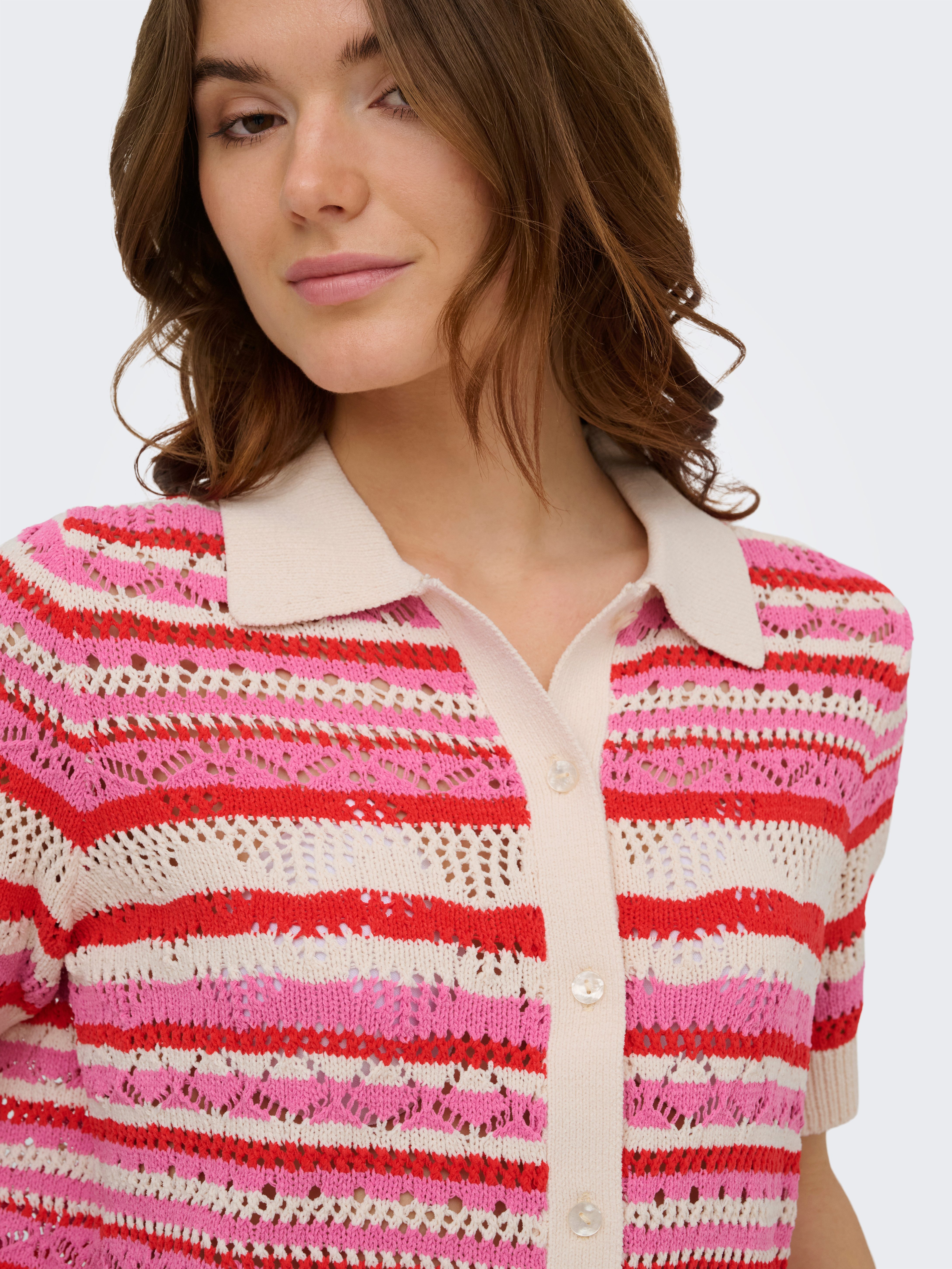 ONLY Strickjacke ONLLULA POLO S/S CARDIGAN KNT NOOS – Bild 2 von 5