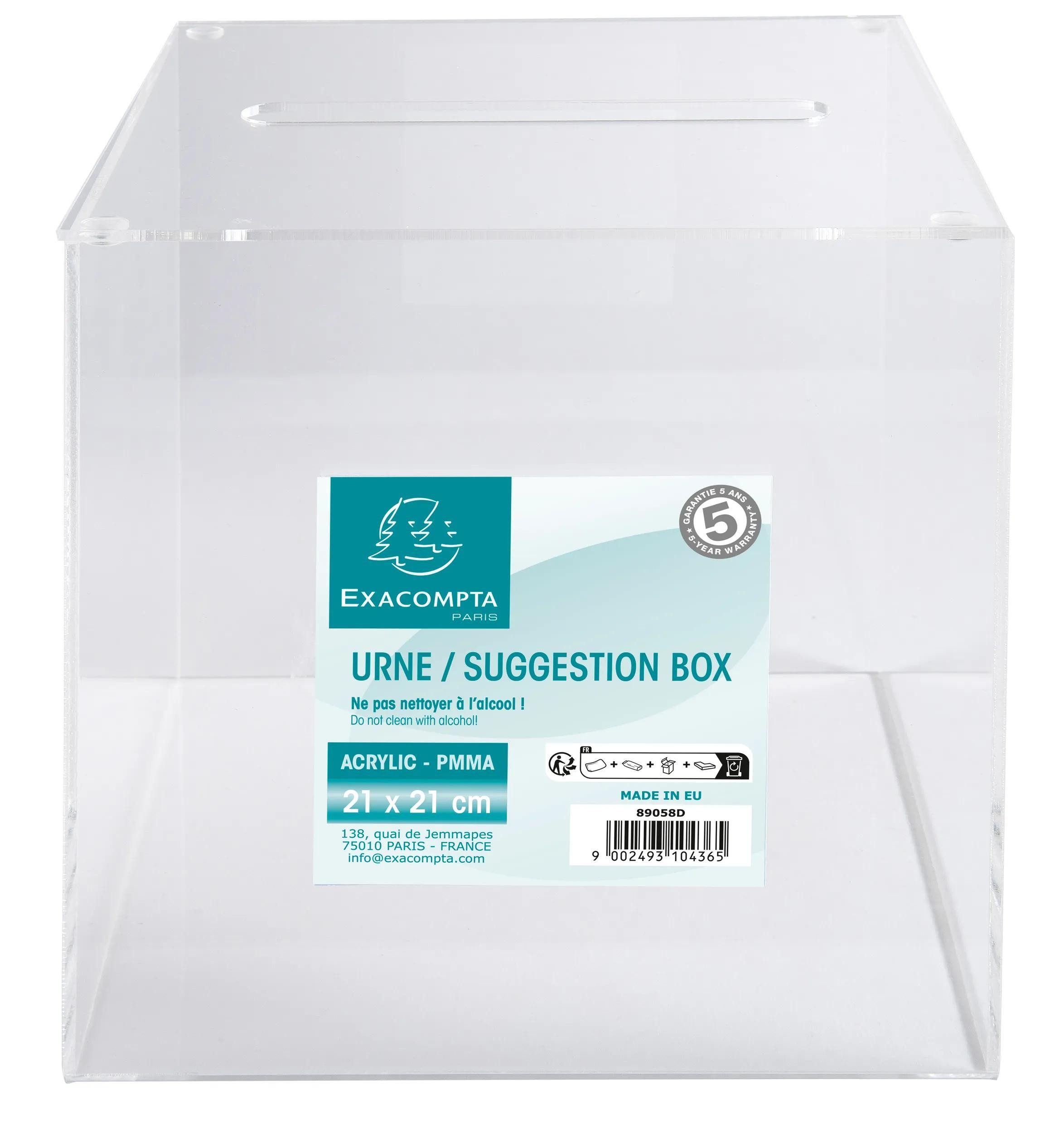 EXACOMPTA Zeitungsständer Urne 21cm, mit abnehmbarem Deckel - Kristall - 89058D, Tischständer