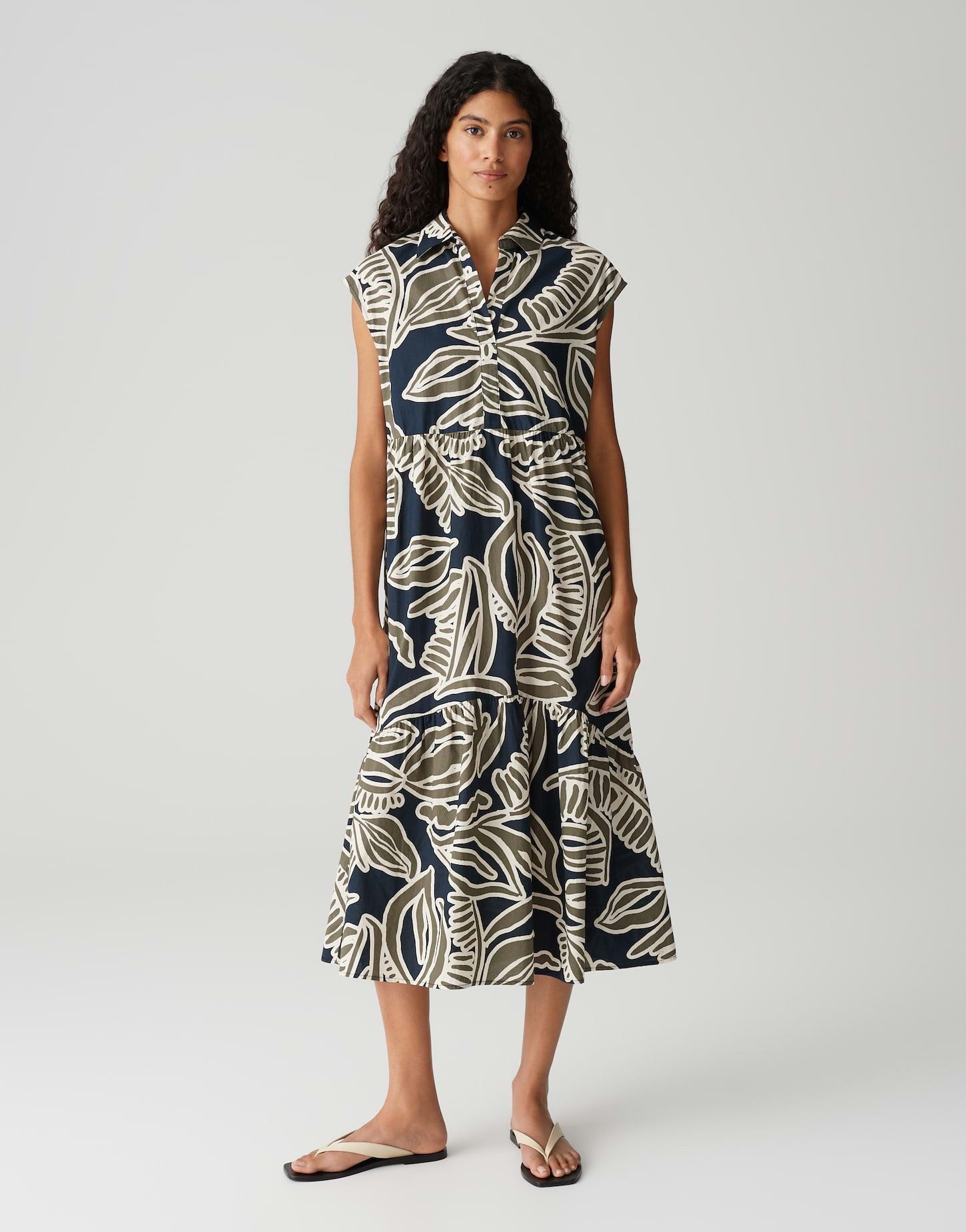 Sommerkleid WERISA TROPICAL A-Linie mit Volantstufen