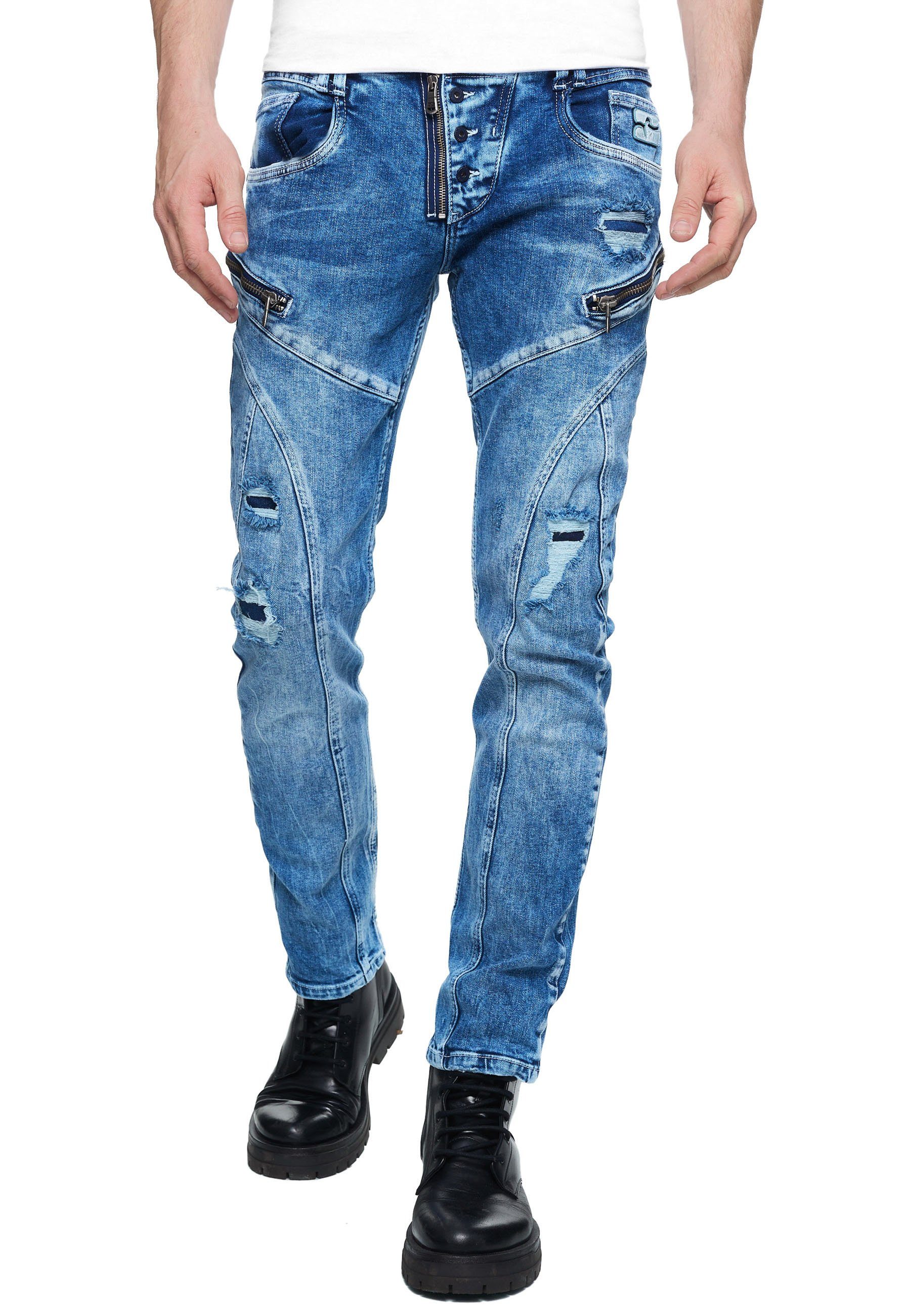 Rusty Neal Straight-Jeans "MORI" mit trendigen Zierelementen günstig online kaufen