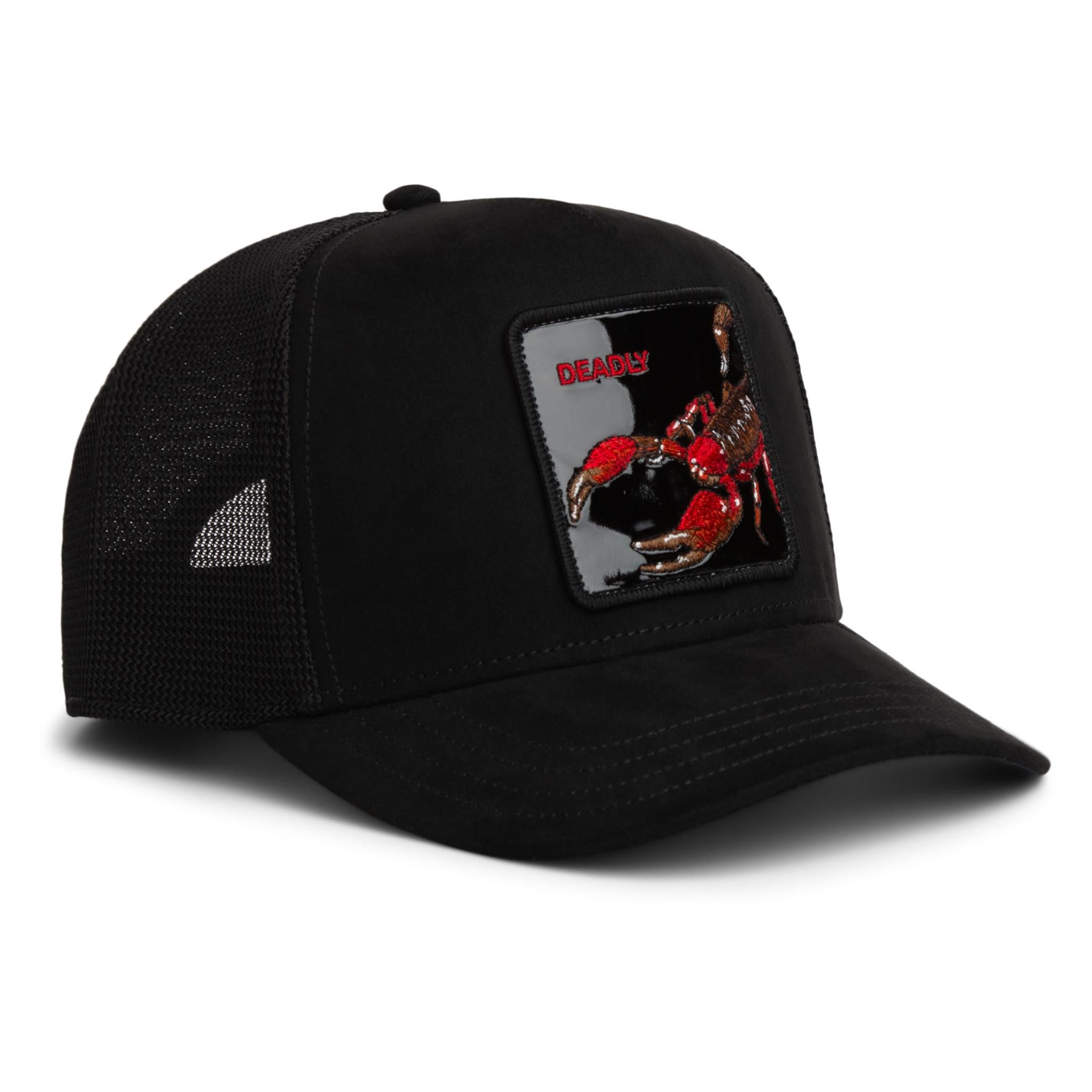 GOORIN Bros. Trucker Cap Goorin Bros. Black Out Scorpion Trucker Cap Void (Basecap, Basecap, Trucker Kappe, Meshcap) Metall Patch Schwarz
