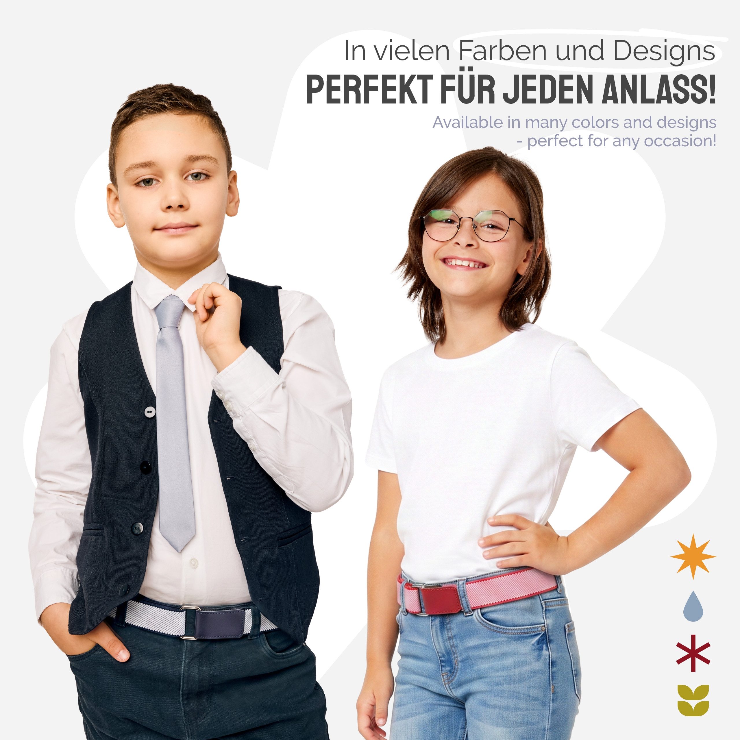 Ladeheid Stoffgürtel Kinder Gürtel Elastik-Gürtel 1-12 Jahre 34-90 cm P15 (1-St) – Bild 4 von 5