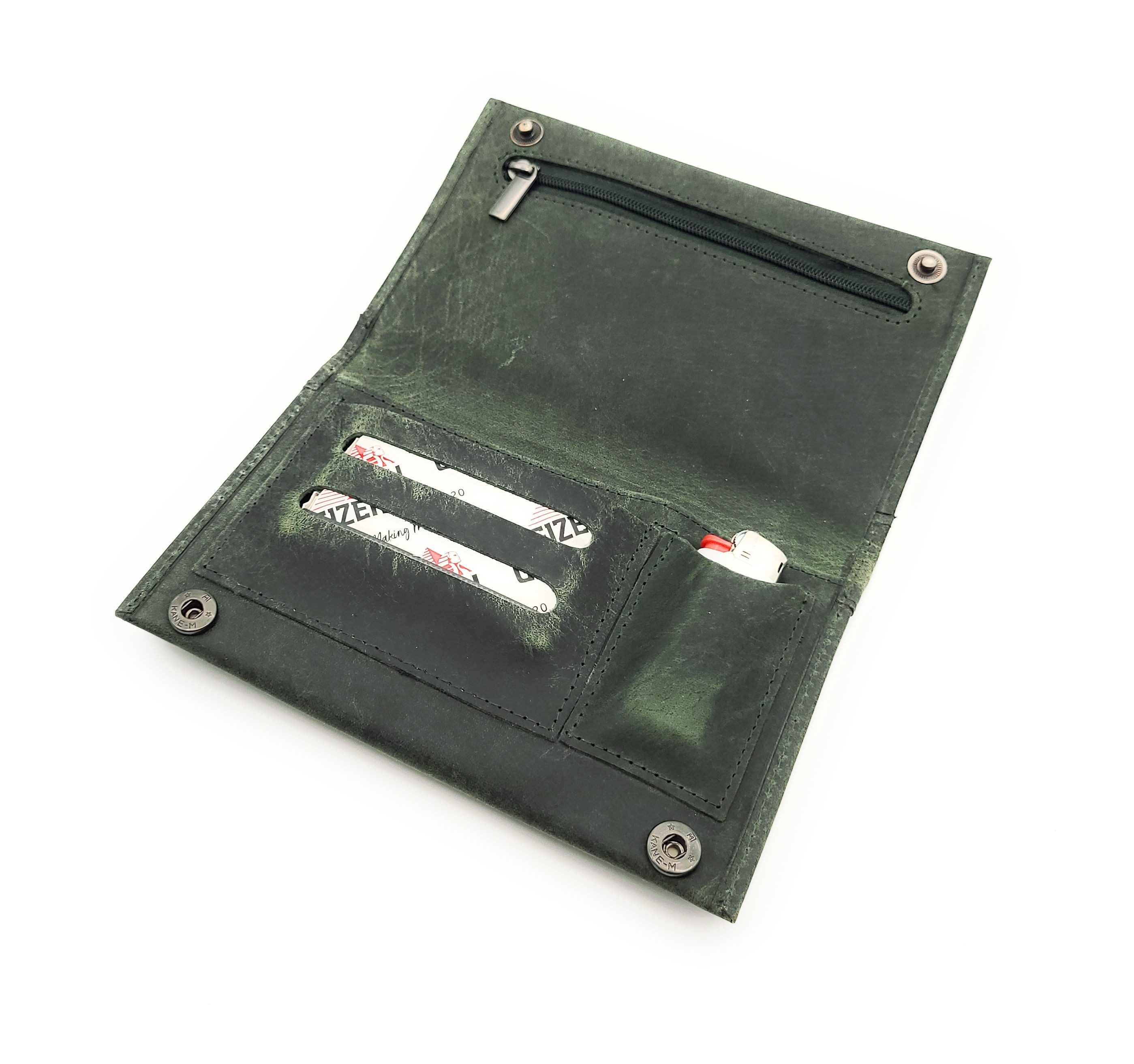 Lemasi Tabakbeutel echt Leder Tabaktasche Drehertasche Tabaketui, hält Tabak frisch, Tabakfach mit Naturkautschuk gefüttert